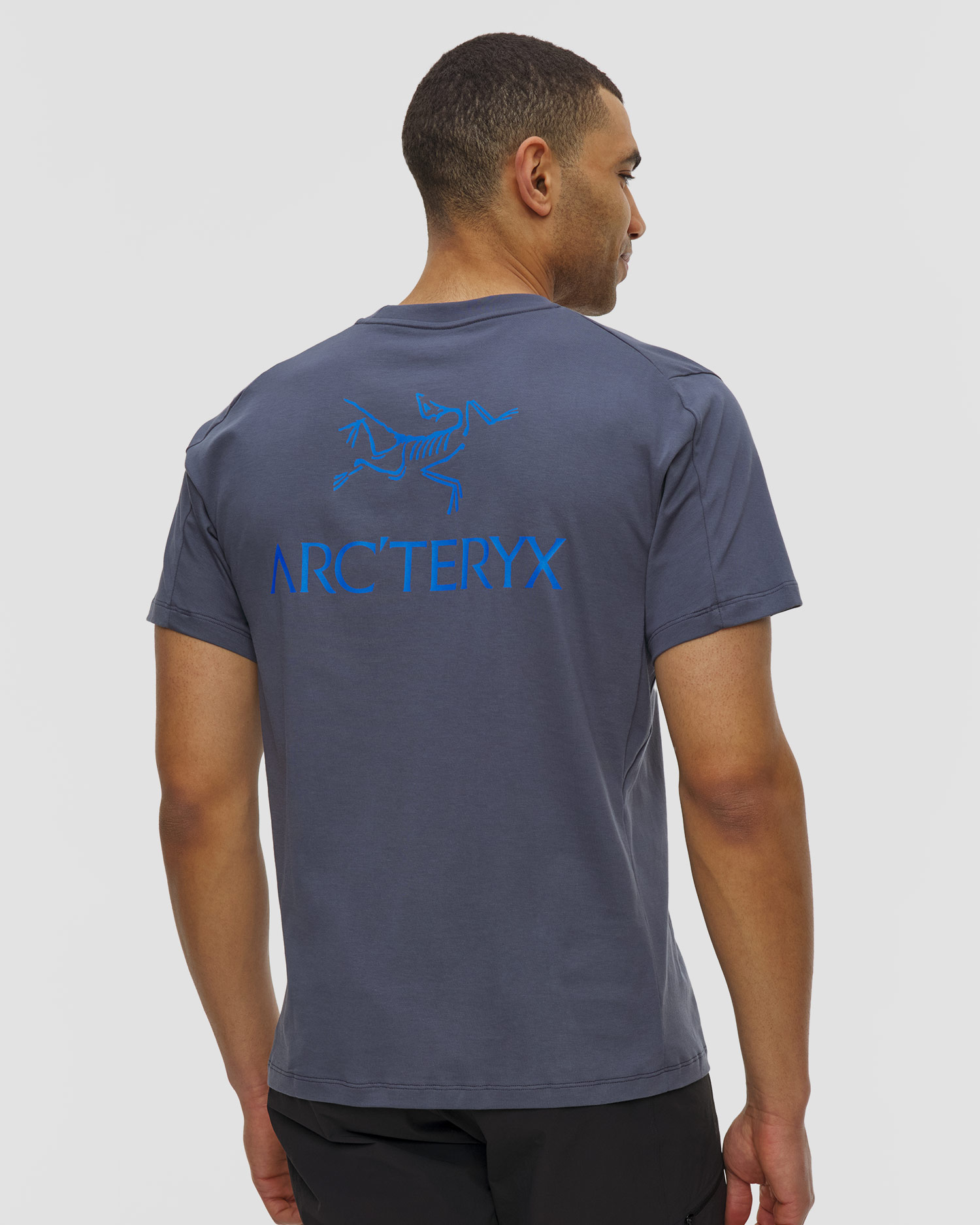 Tricou pentru bărbați Arcteryx Kragg SL Cotton Bird Word SS M bleumarin