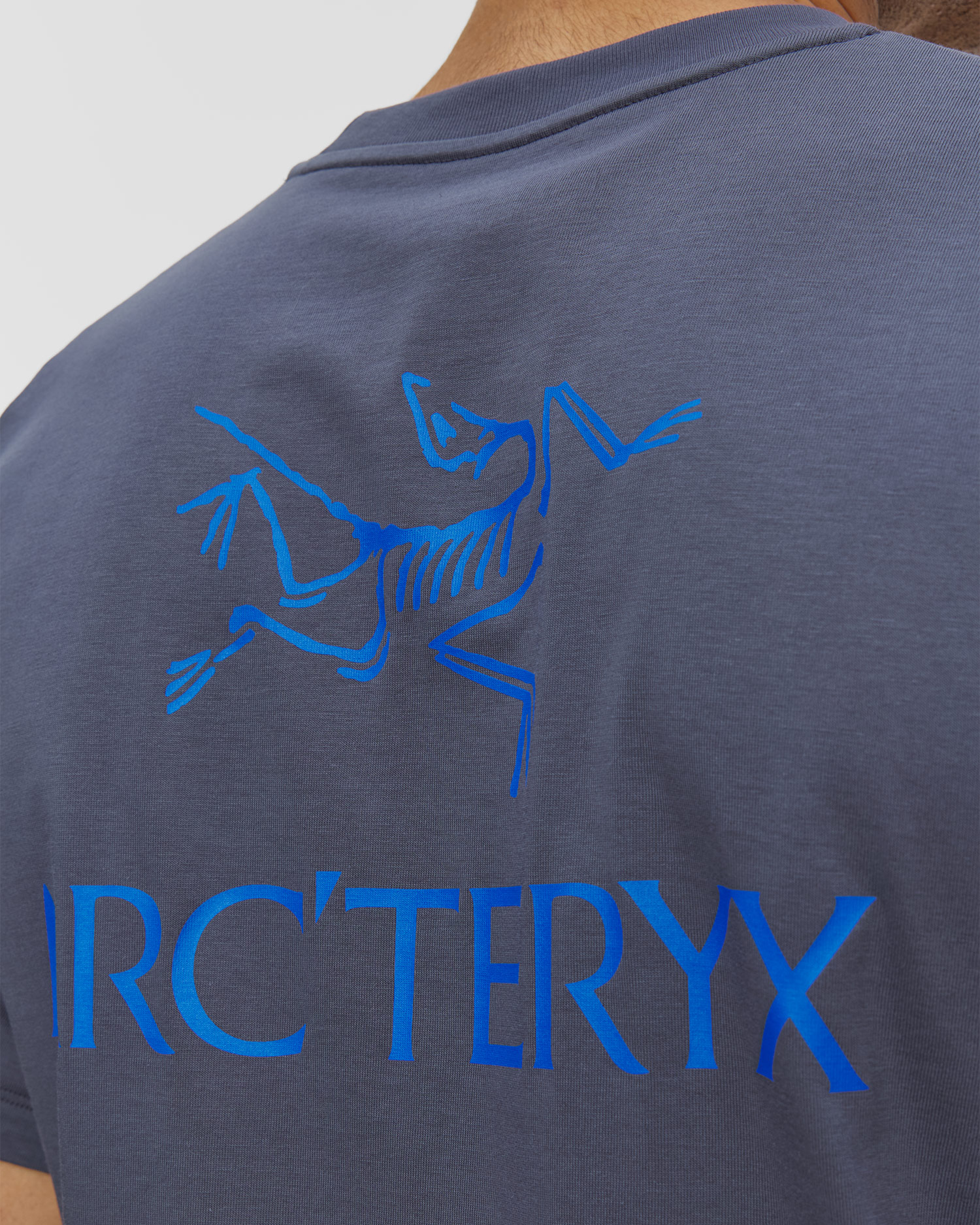 Tricou pentru bărbați Arcteryx Kragg SL Cotton Bird Word SS M bleumarin
