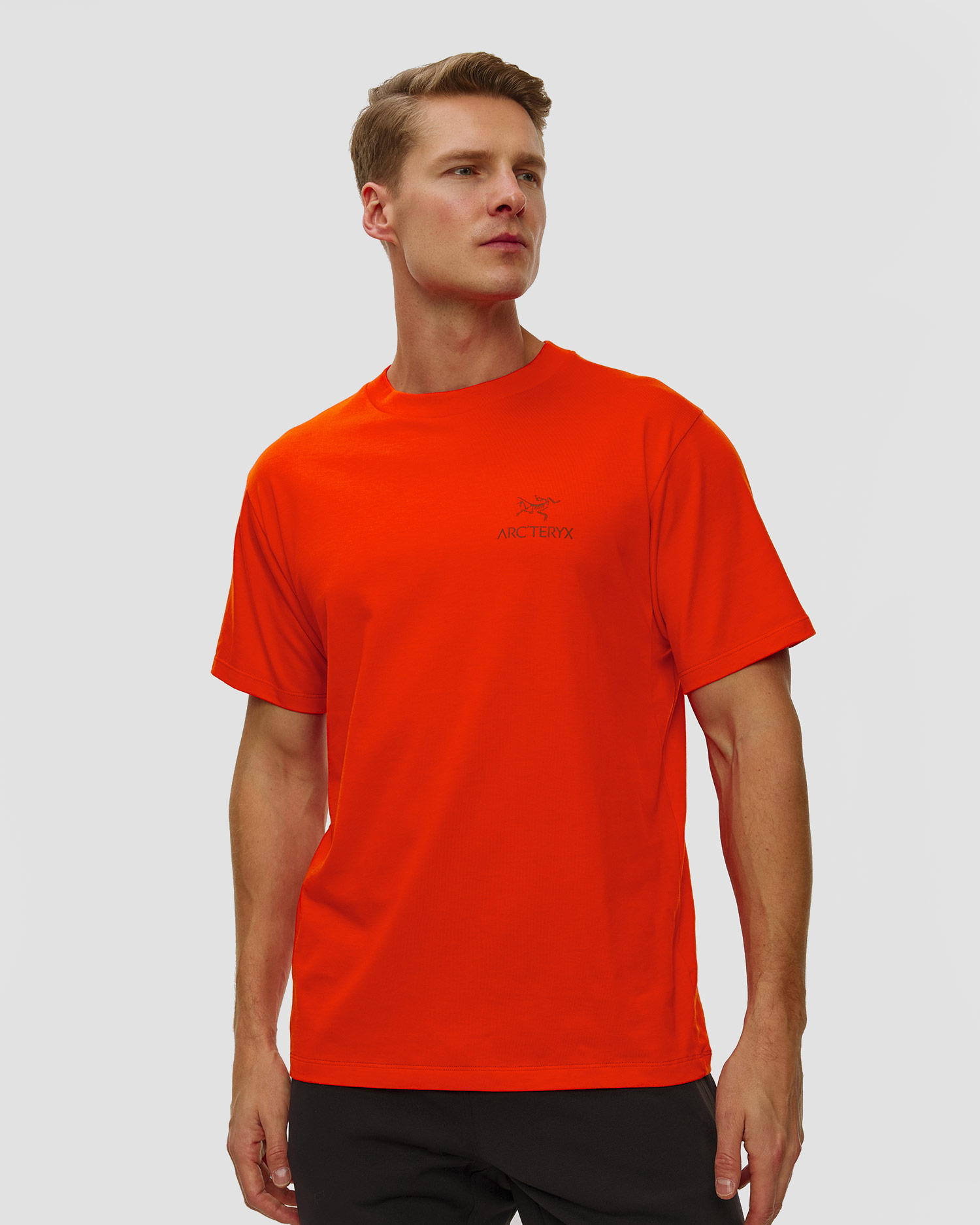 Tricou pentru bărbați Arcteryx Kragg SL Cotton Bird Word SS, Culoare/Model: Czerwony