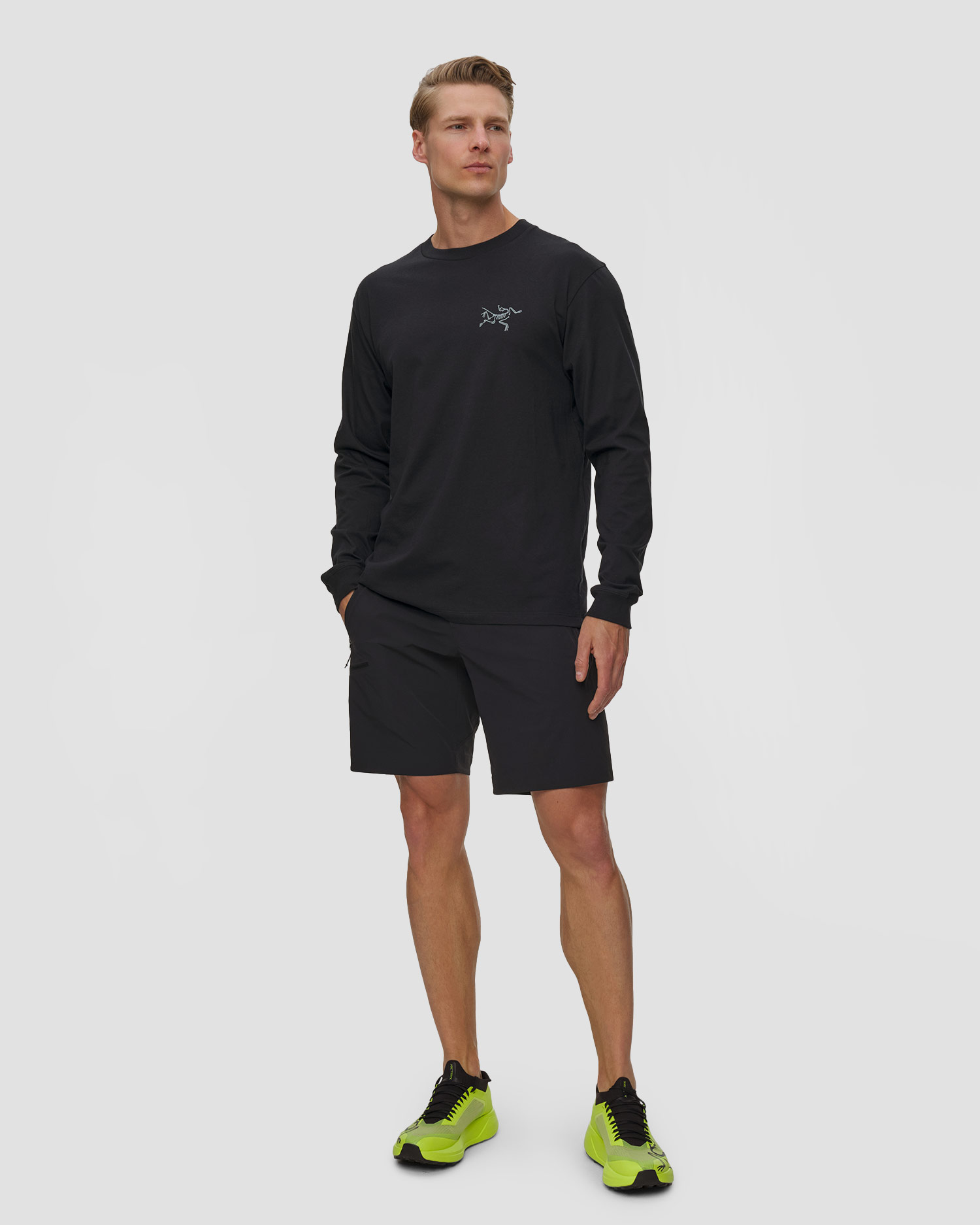 Tricou cu mânecă lungă pentru bărbați Arcteryx Kragg SL Cotton LS M negru