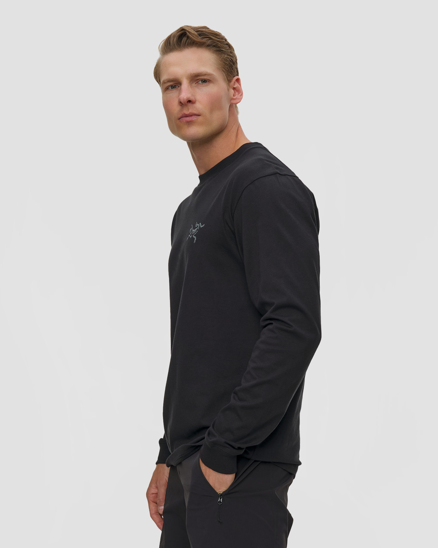 Tricou cu mânecă lungă pentru bărbați Arcteryx Kragg SL Cotton LS M negru