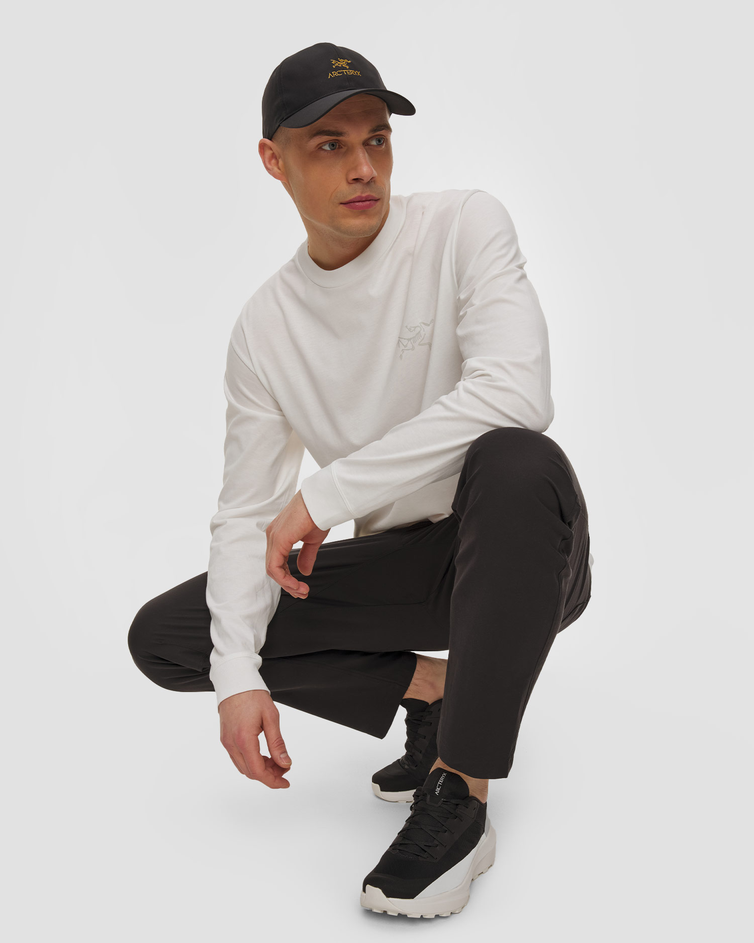 Tricou cu mânecă lungă pentru bărbați Arcteryx Kragg SL Cotton LS M alb