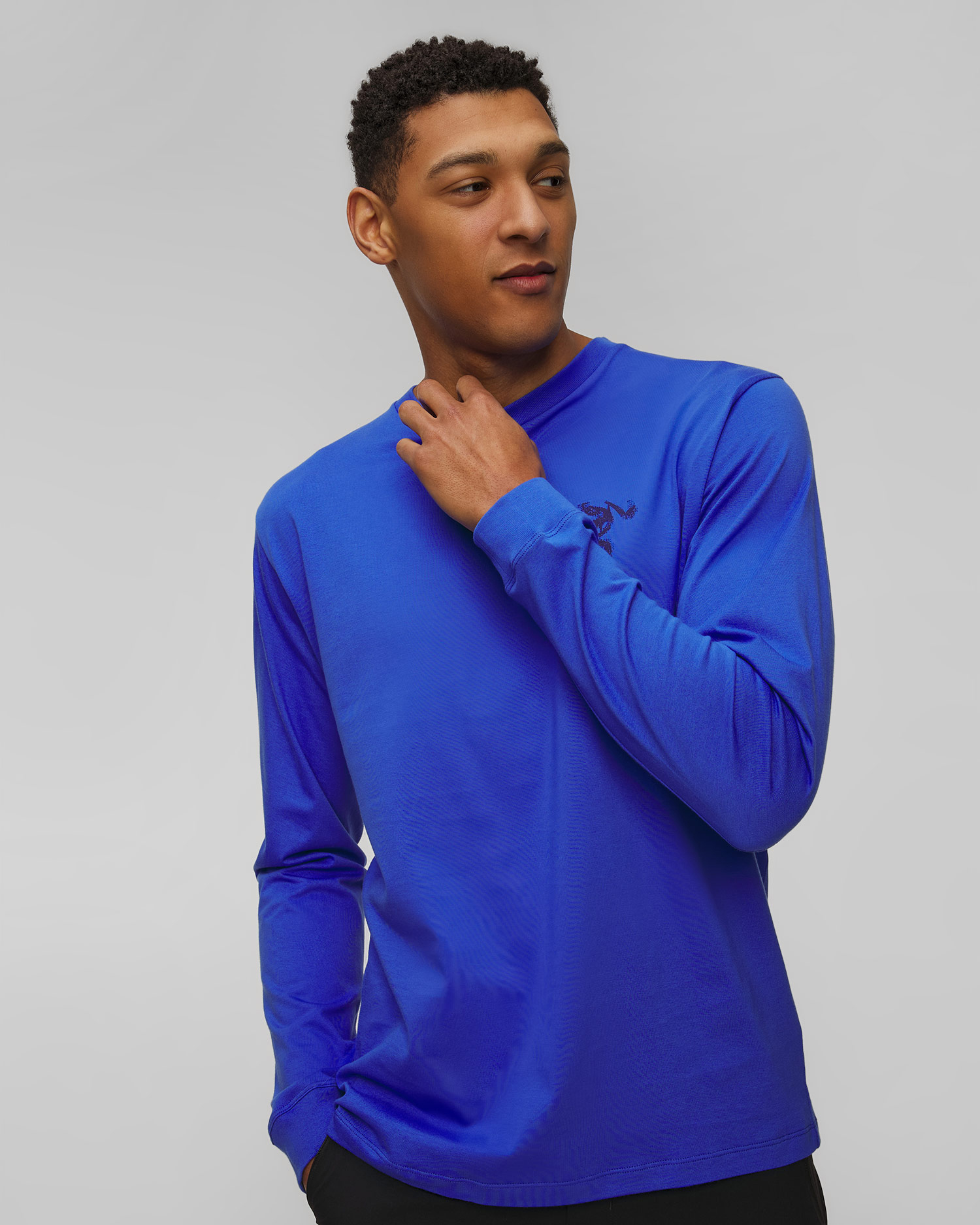 Tricou cu mânecă lungă pentru bărbați Arcteryx Kragg SL Cotton Bird Tile LS M albastru