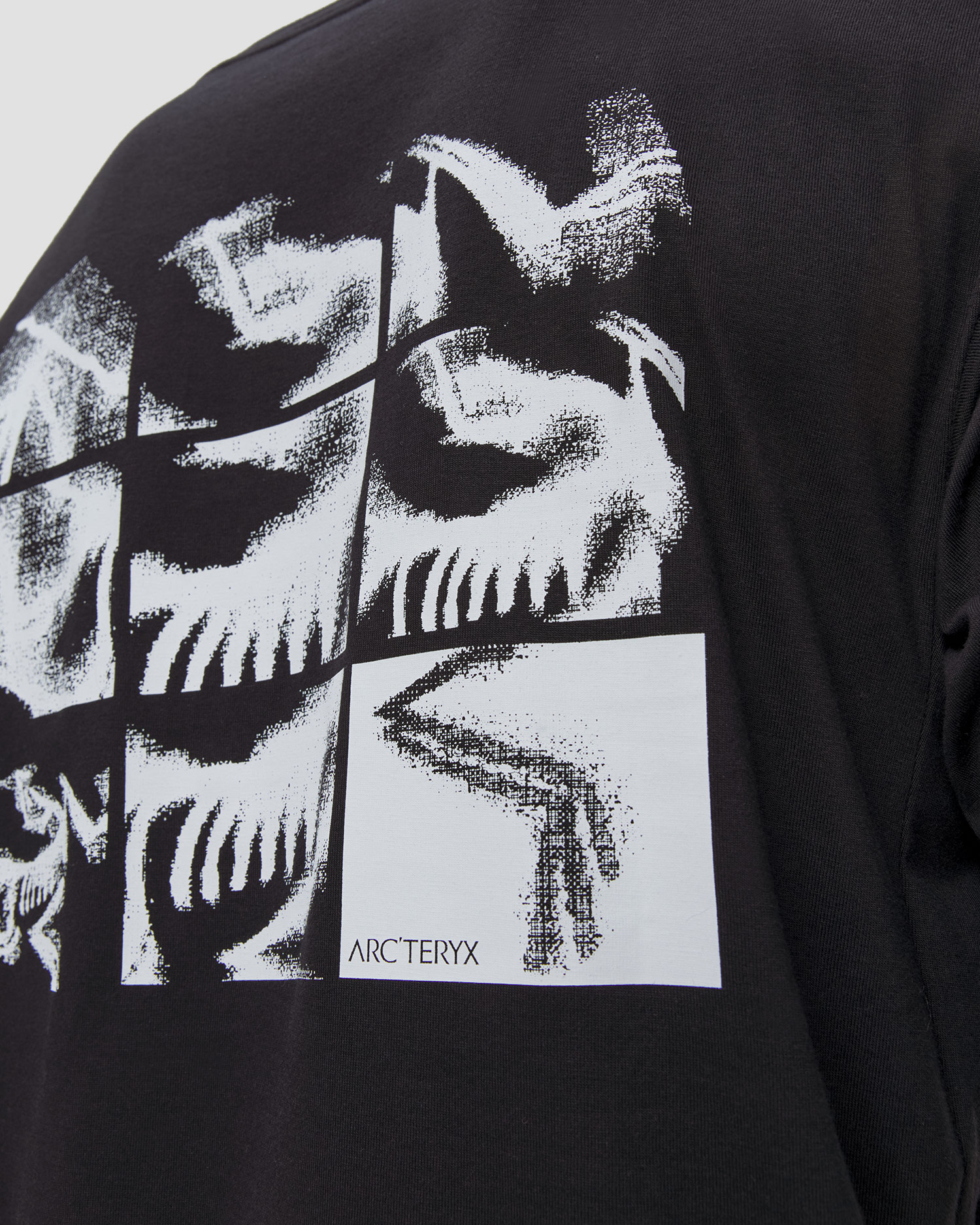 Tricou cu mânecă lungă pentru bărbați Arcteryx Kragg SL Cotton Bird Tile LS M negru