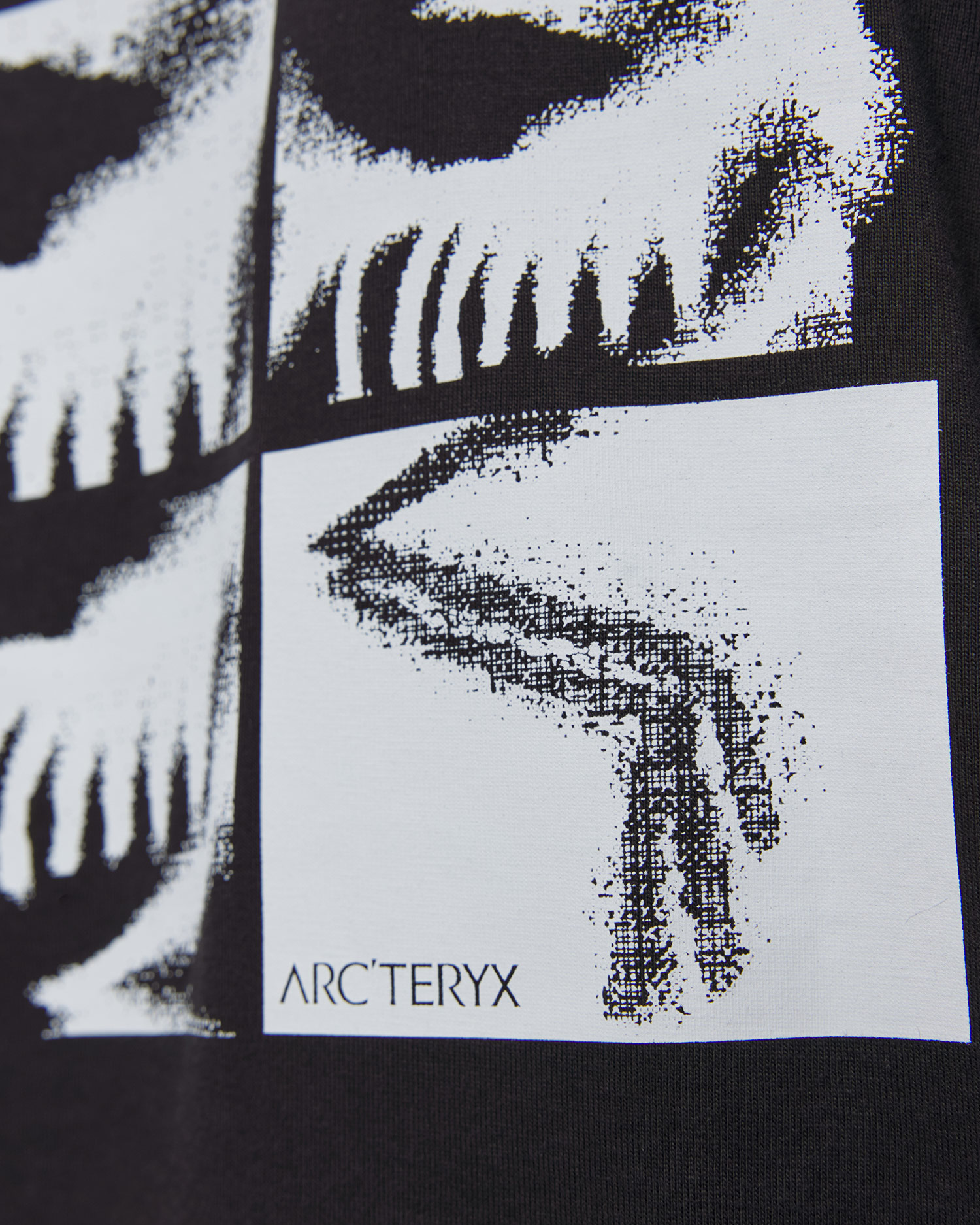 Tricou cu mânecă lungă pentru bărbați Arcteryx Kragg SL Cotton Bird Tile LS M negru