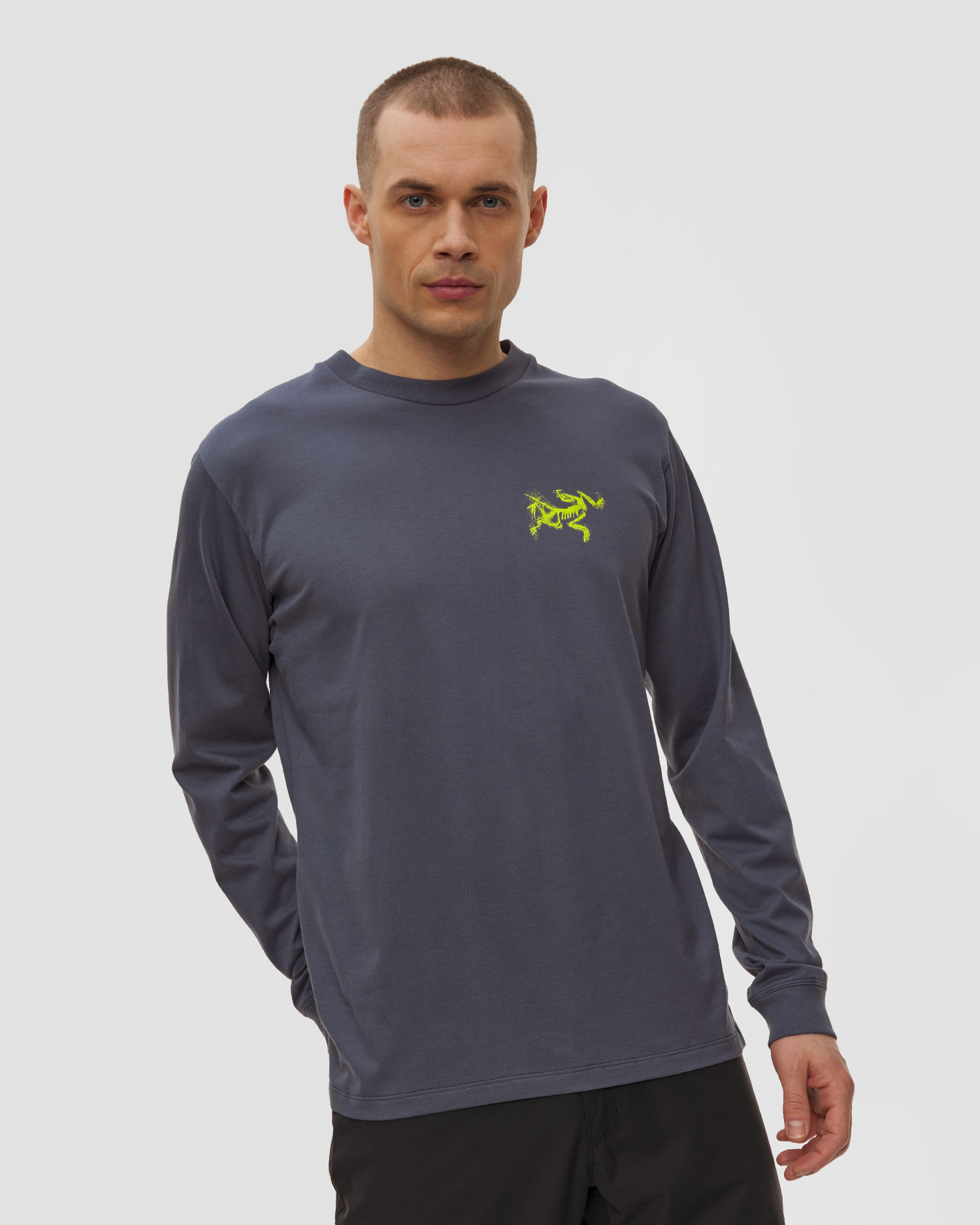 Tricou cu mânecă lungă pentru bărbați Arcteryx Kragg SL Cotton Bird Tile LS M bleumarin
