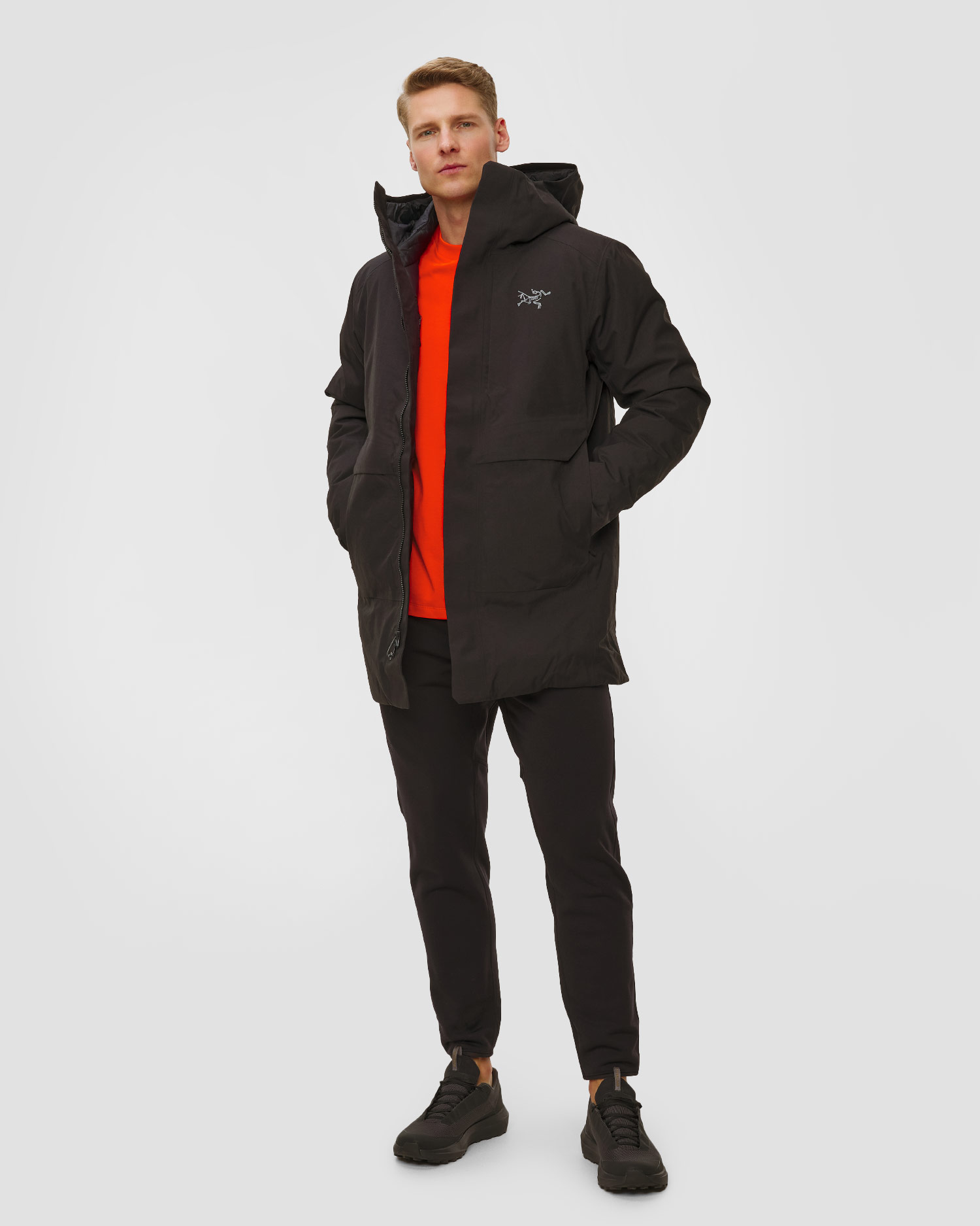 Pánský kabát Arcteryx Therme Down Parka v černé barvě