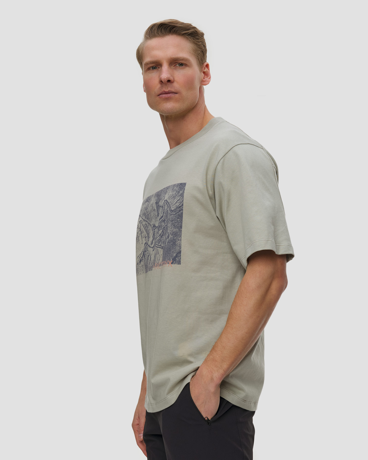 Tricou pentru bărbați Arcteryx Kragg Cotton Lithographica Shirt SS