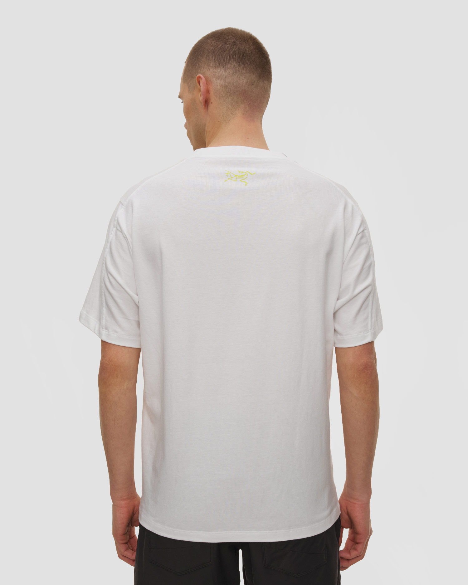 Tricou pentru bărbați Arcteryx Kragg Cotton Lithographica Shirt SS alb