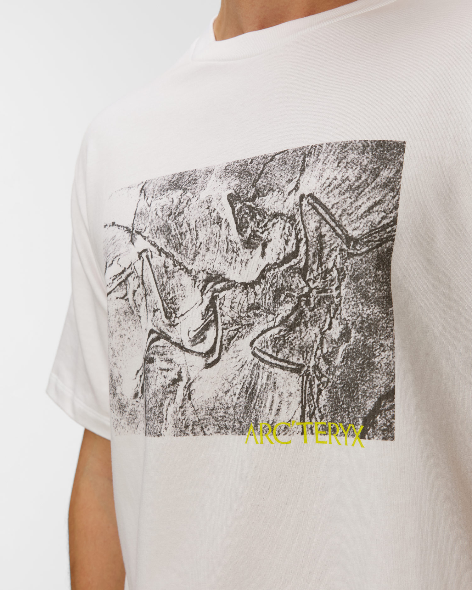 Arcteryx Kragg Cotton Lithographica Shirt SS Herren-T-Shirt in Weiß