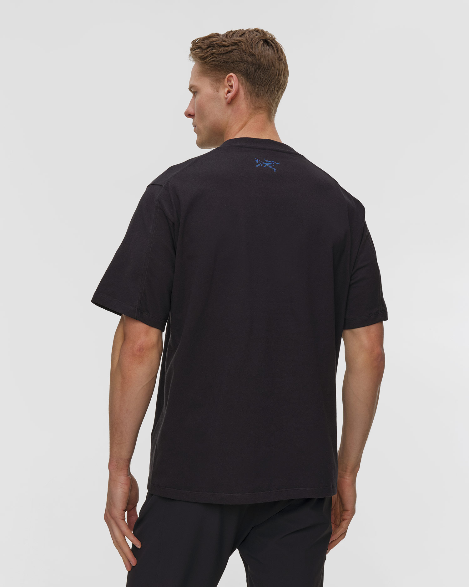 Tricou pentru bărbați Arcteryx Kragg Cotton Lithographica Shirt SS negru
