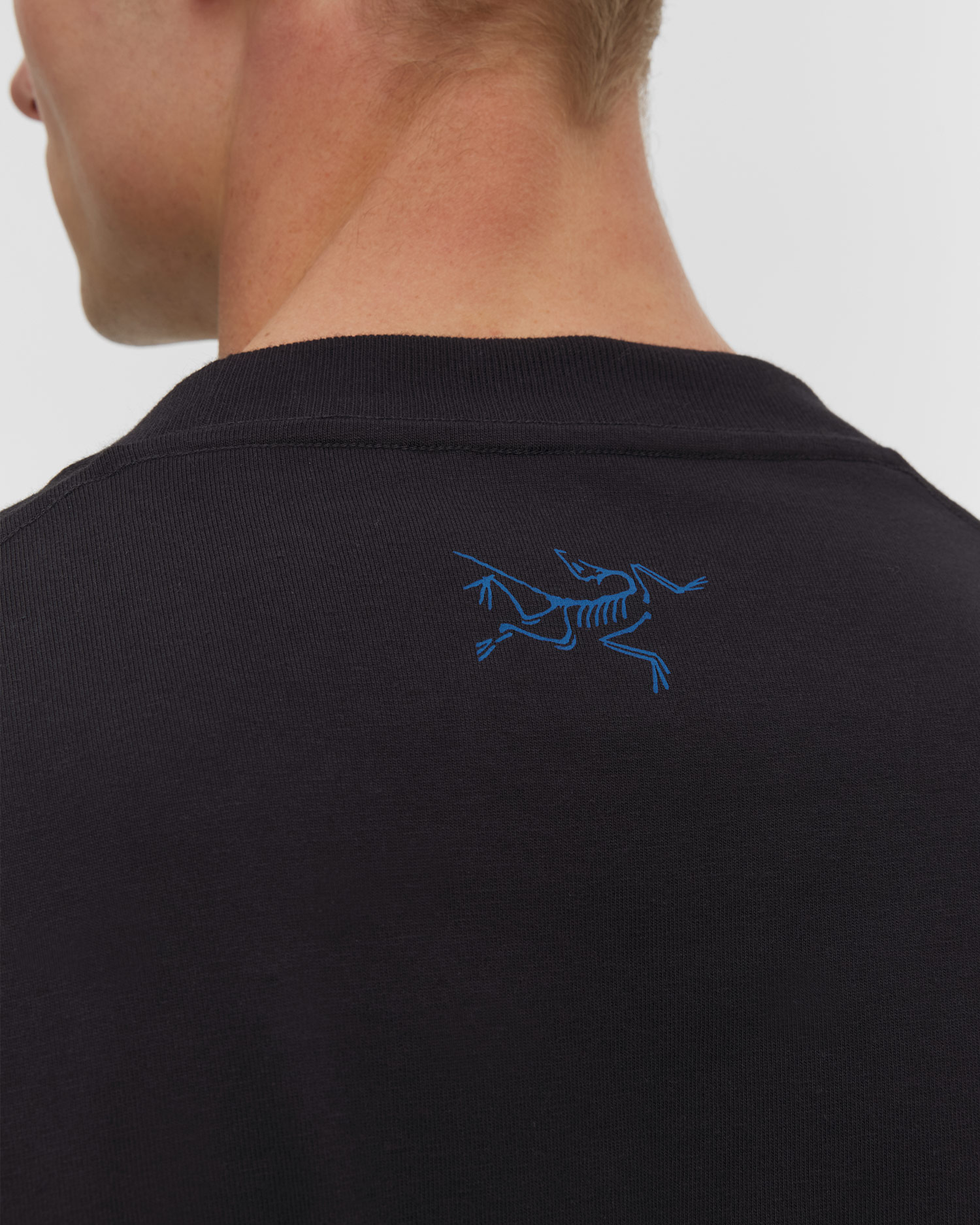 Tricou pentru bărbați Arcteryx Kragg Cotton Lithographica Shirt SS negru