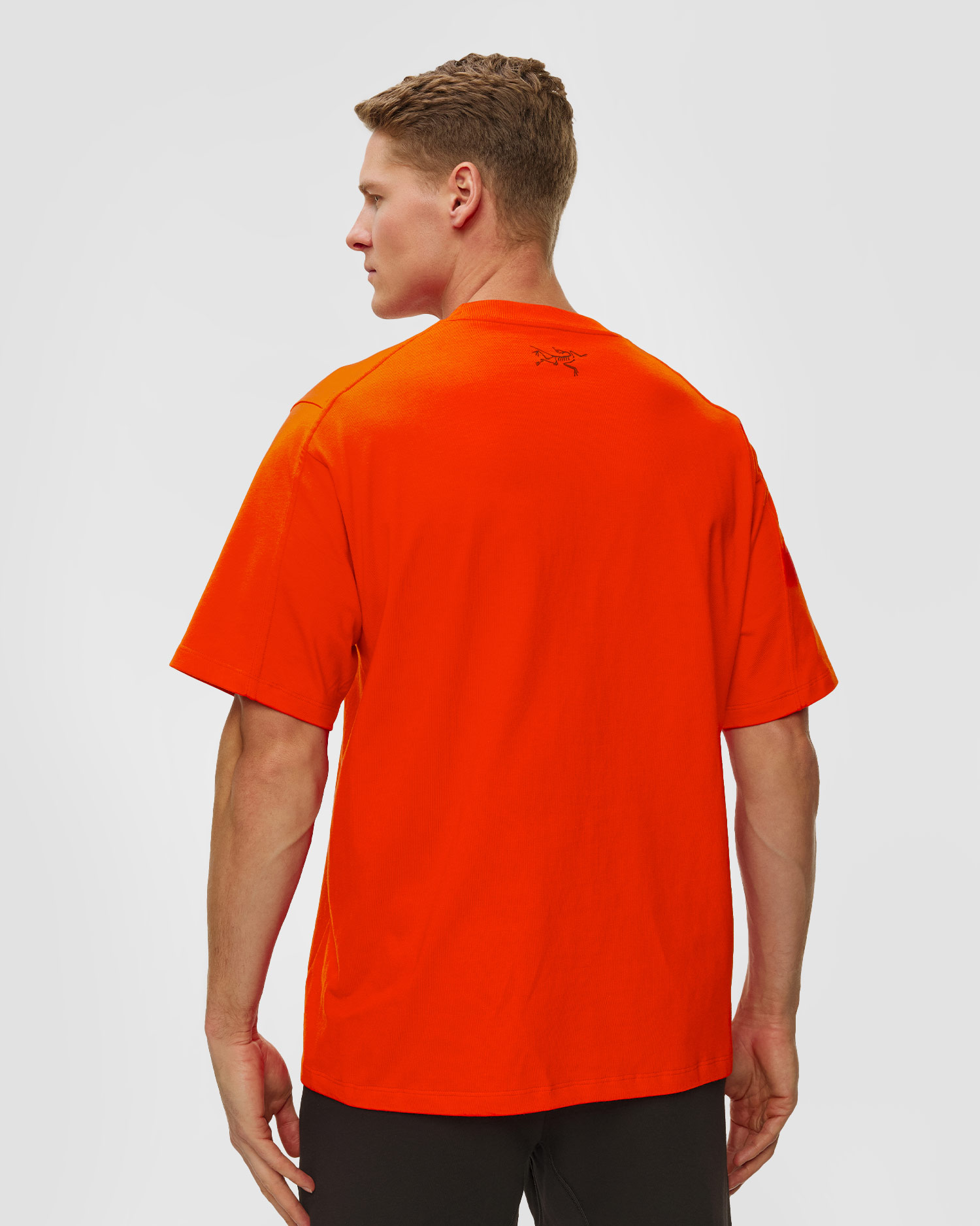 Pánské tričko Arcteryx Kragg Cotton Lithographica Shirt SS v červené barvě