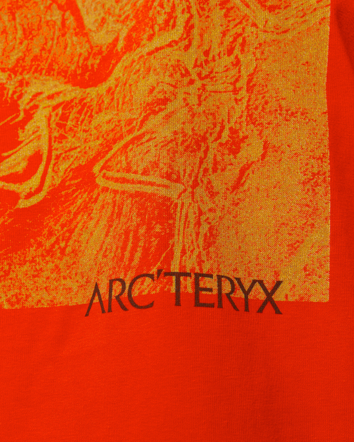 Pánské tričko Arcteryx Kragg Cotton Lithographica Shirt SS v červené barvě