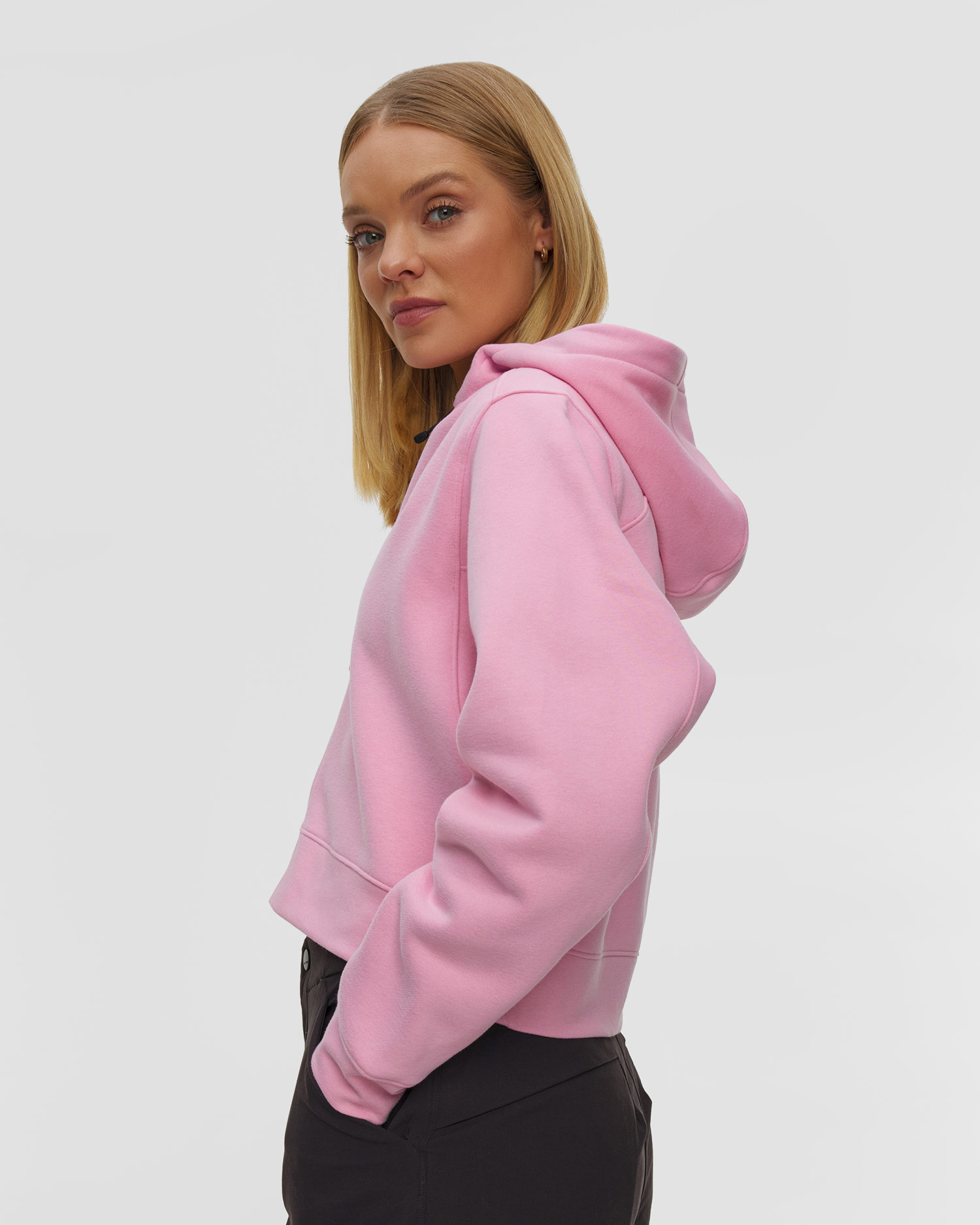 Arcteryx Emblem Fleece Full Zip Crop Hoody W Damen-Fleece-Sweatshirt in Pink