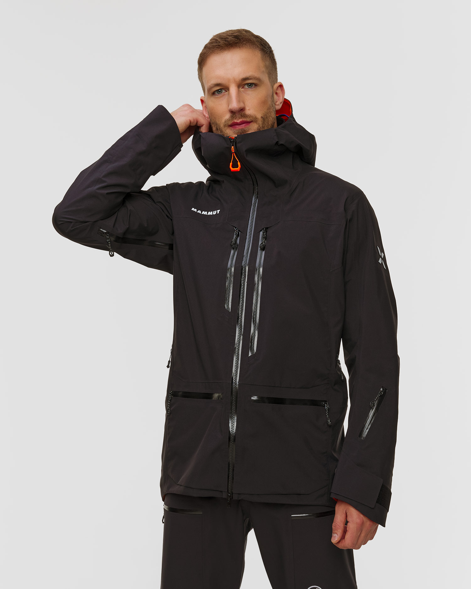 Veste technique noire pour hommes Mammut Eiger Free Pro HS Hooded Jacket Men