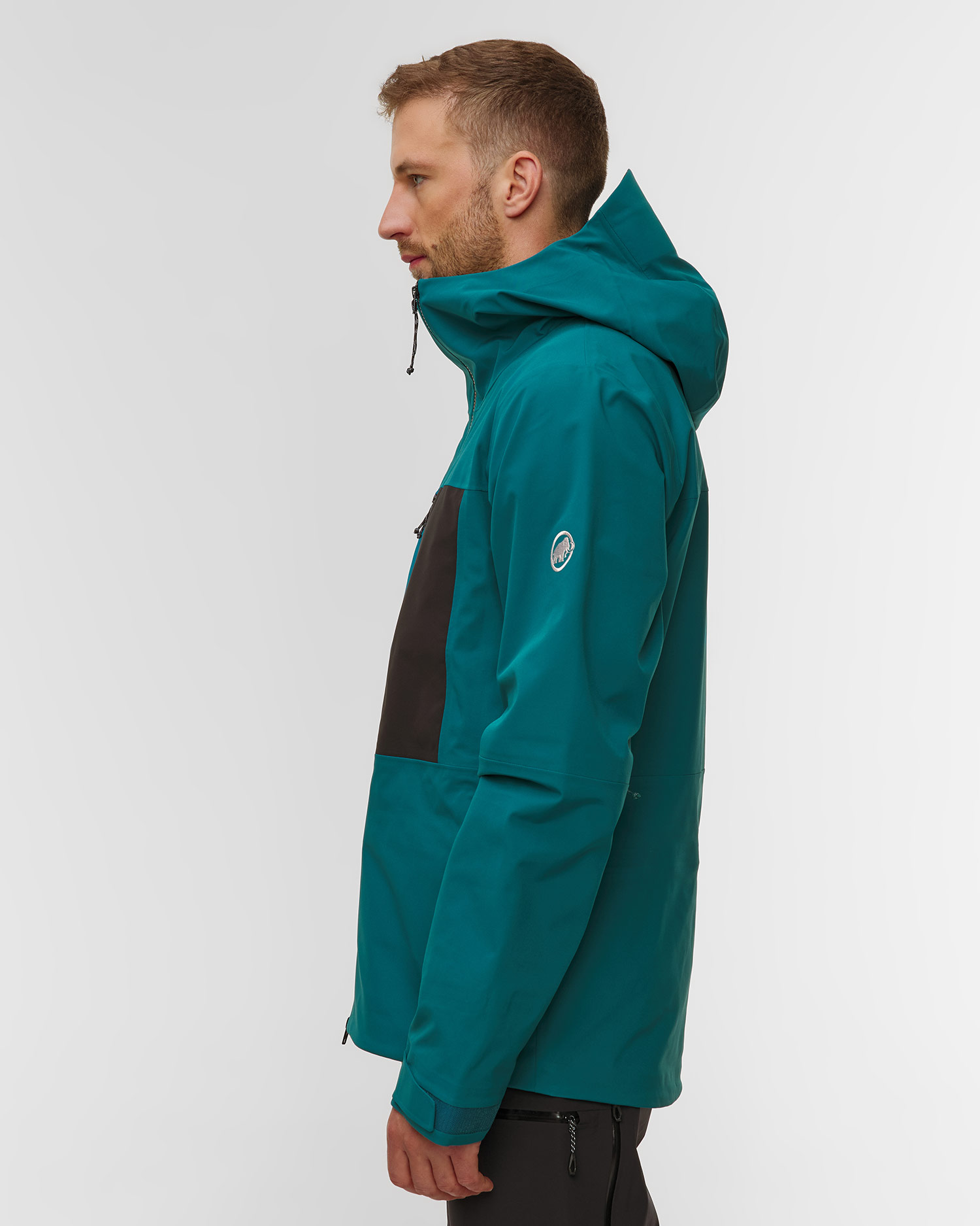 Veste de ski turquoise pour hommes Mammut Stoney HS Hooded Jacket Men