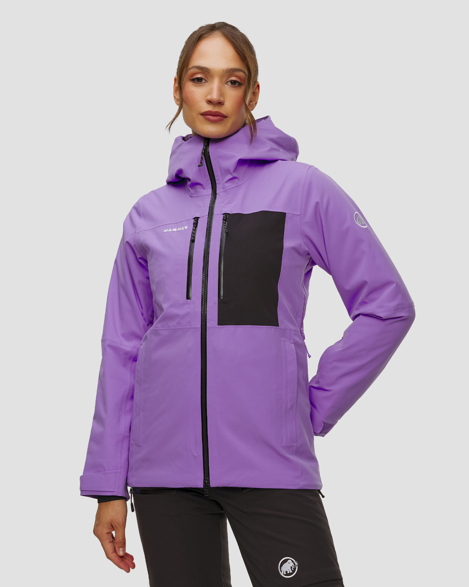 Dámská fialová lyžařská bunda Mammut Stoney HS Thermo Hooded Jacket Women