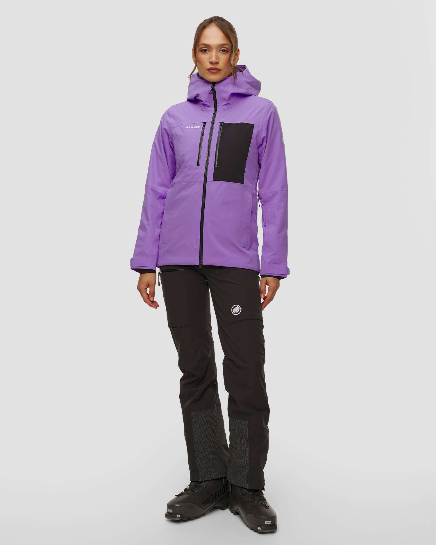 Veste de ski violette pour femmes Mammut Stoney HS Thermo Hooded Jacket Women
