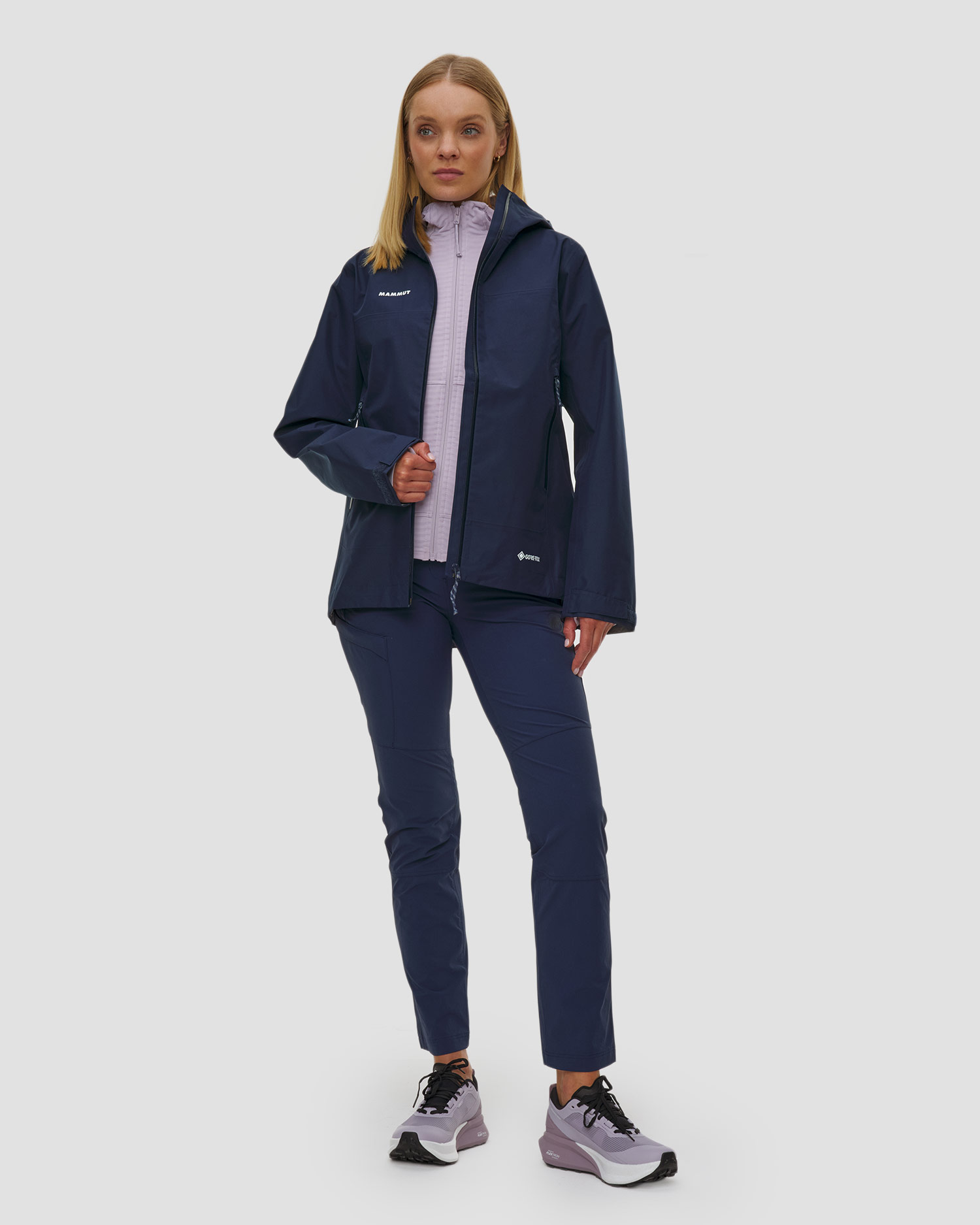 Veste de pluie bleu marine pour femmes Mammut Crater Light Hs Hooded Jacket