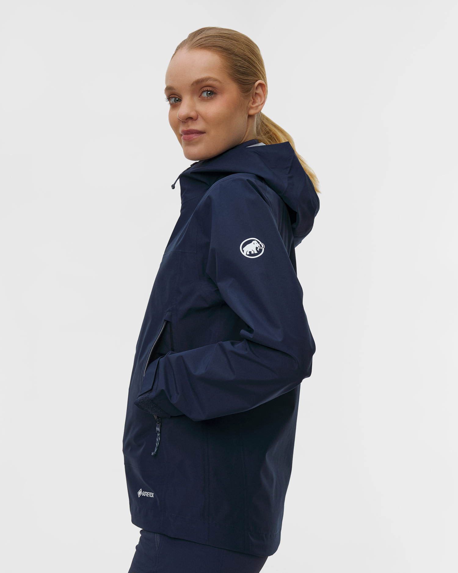 Veste de pluie bleu marine pour femmes Mammut Crater Light Hs Hooded Jacket