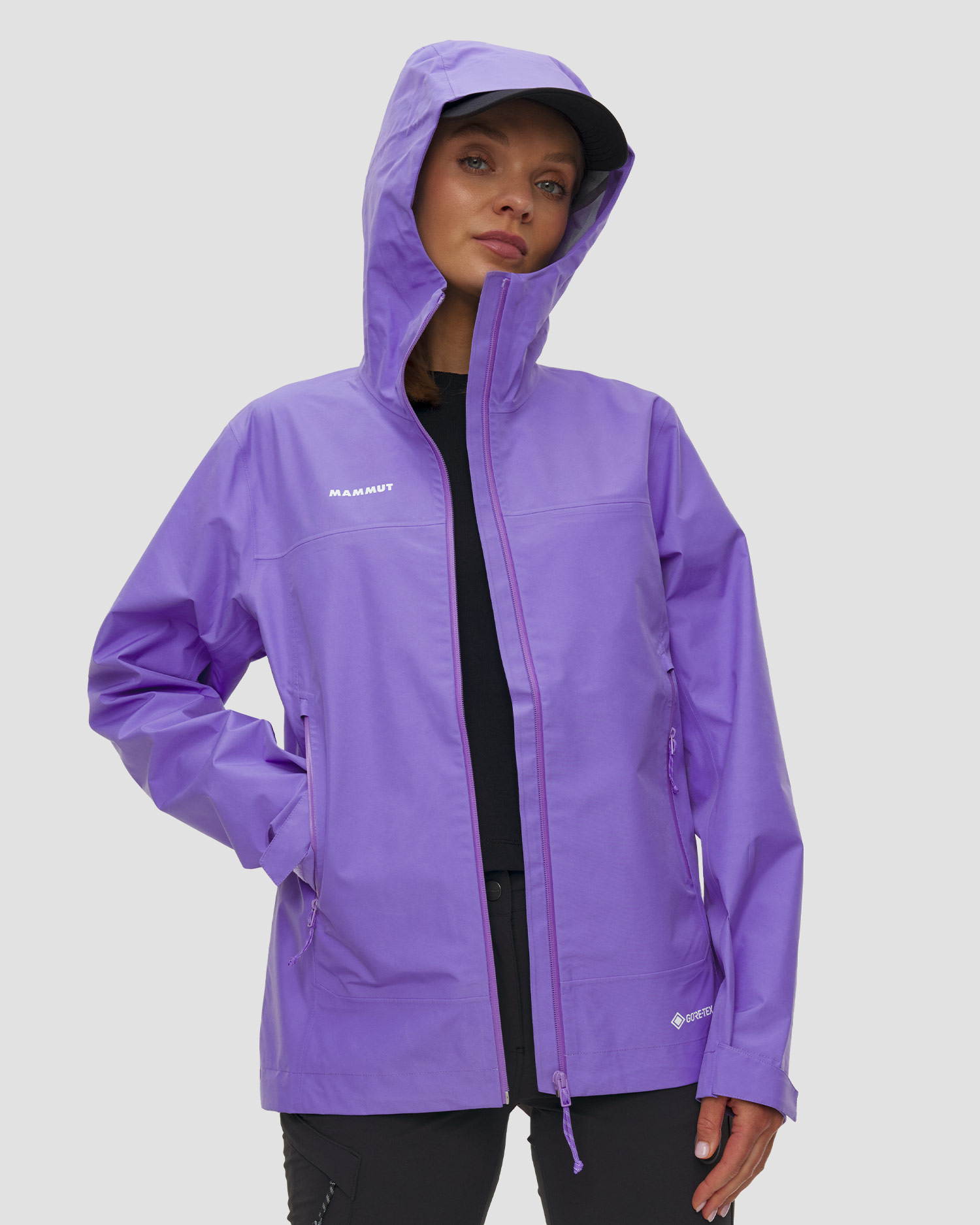 Veste de pluie violette pour femmes Mammut Crater Light Hs Hooded Jacket, Couleur: Fioletowy