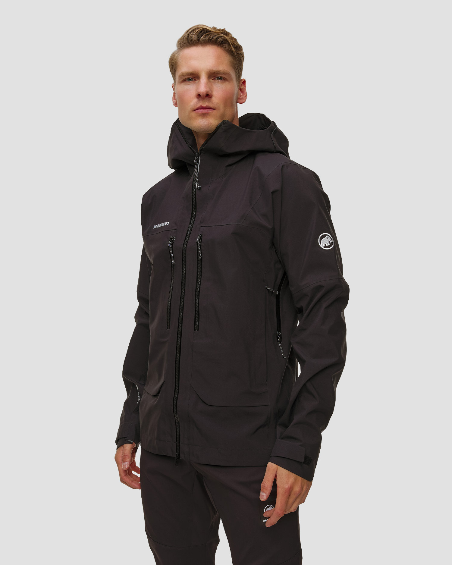Veste hardshell noire pour hommes Mammut Crater Pro HS Hooded Jacket Men