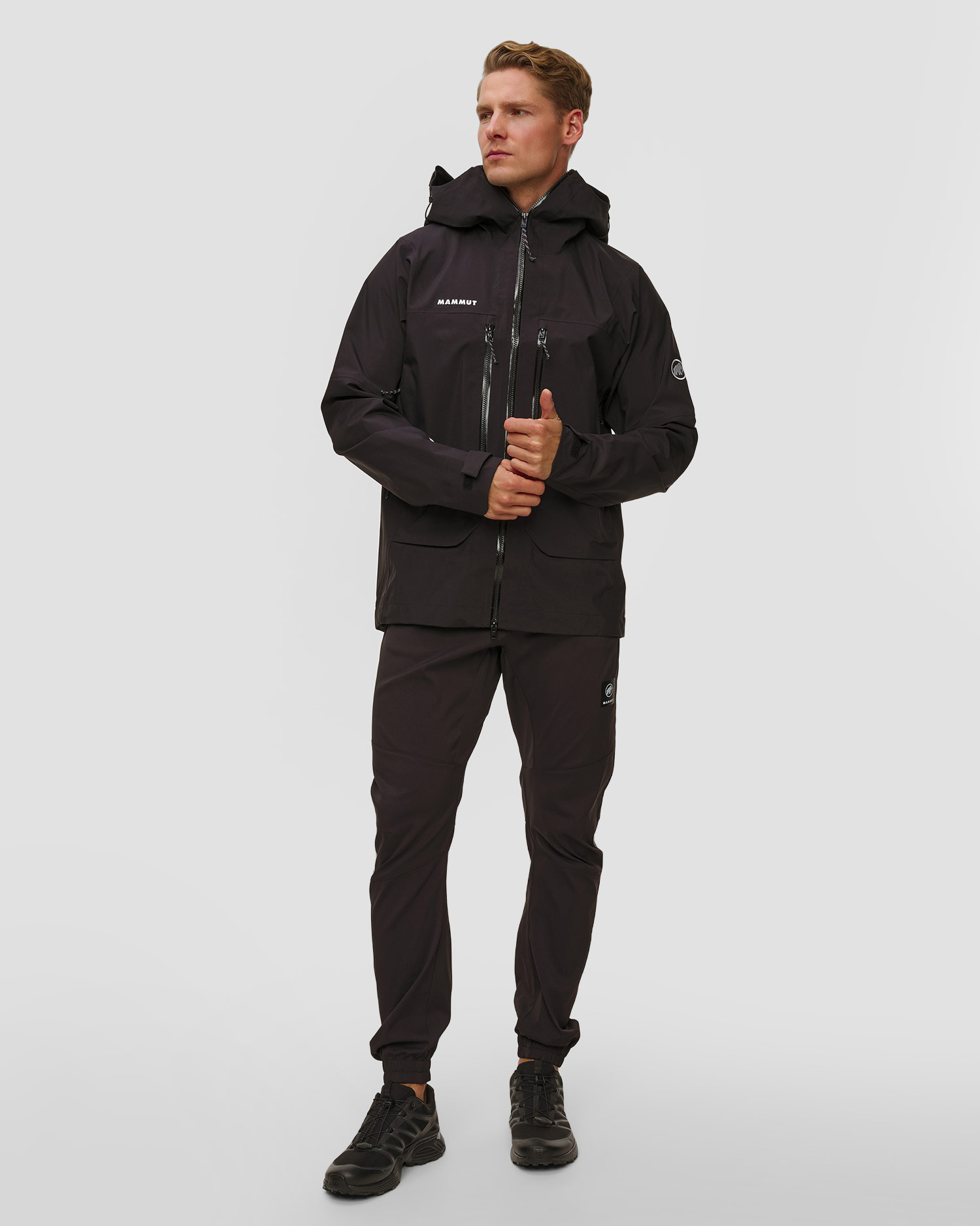 Veste hardshell noire pour hommes Mammut Crater Pro HS Hooded Jacket Men