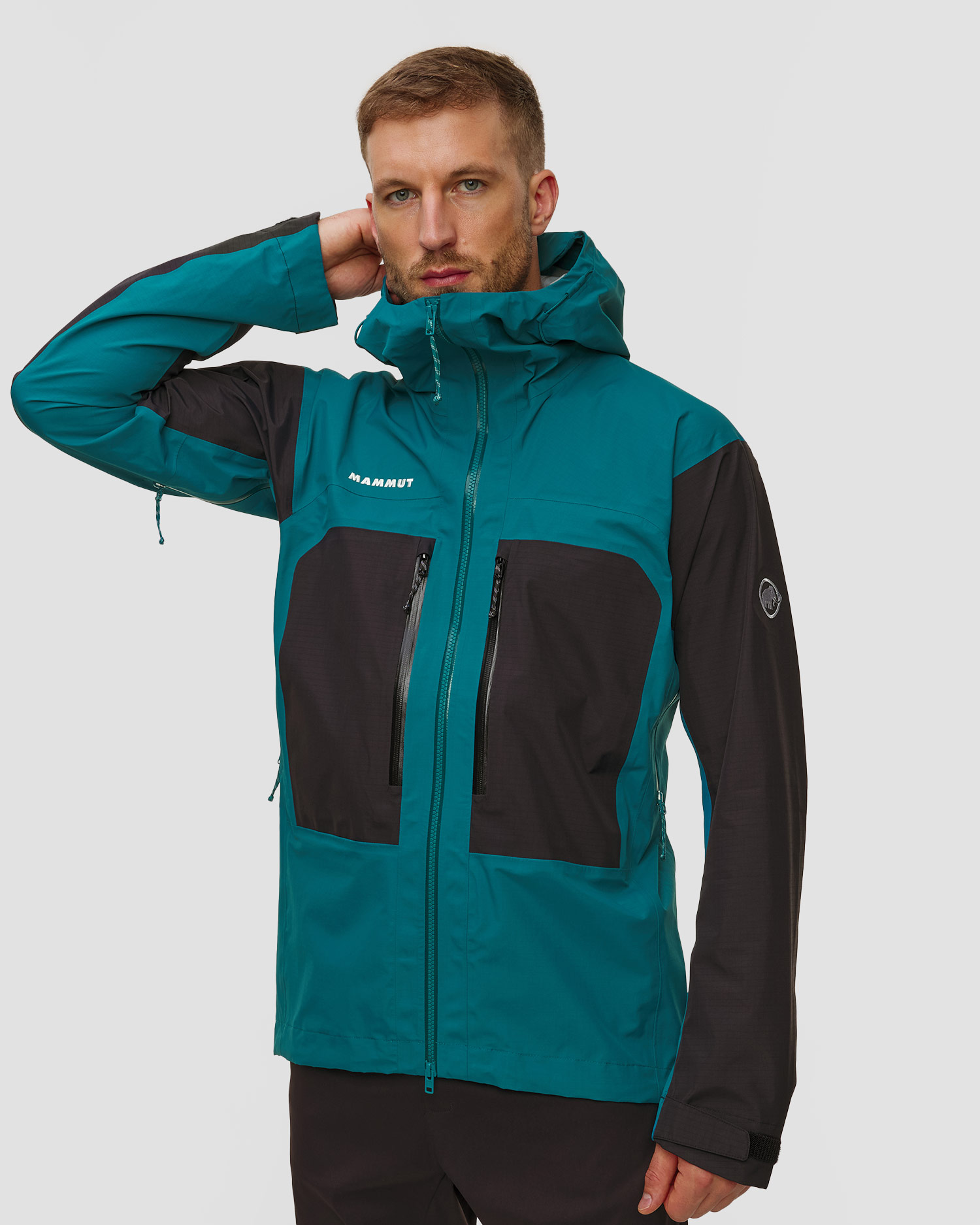 Men's hardshell Mammut Taiss HS Hooded Jacket Men turquoise black