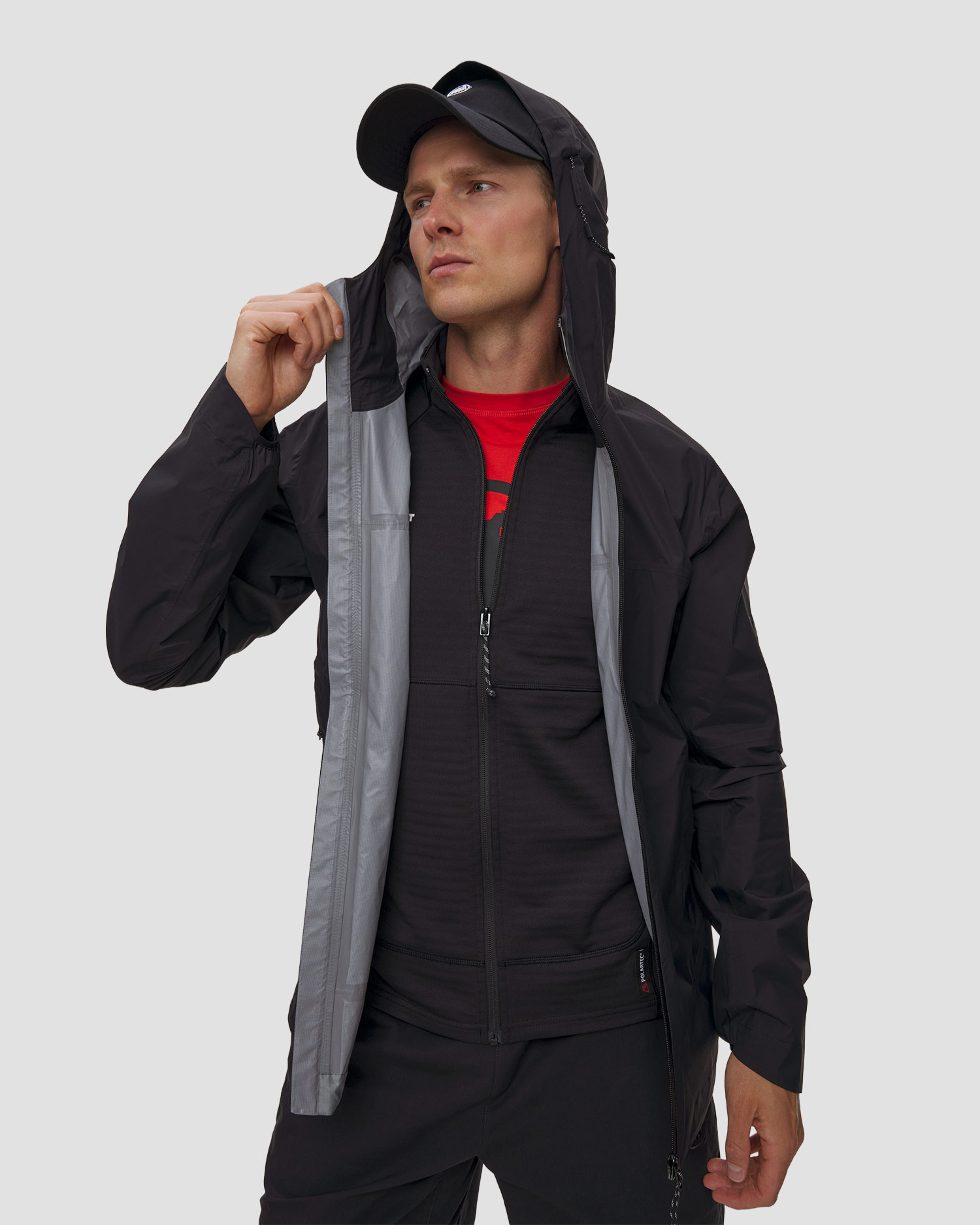 Veste hardshell noire pour hommes Mammut Ducan HS Hooded Jacket, Couleur: Czarny