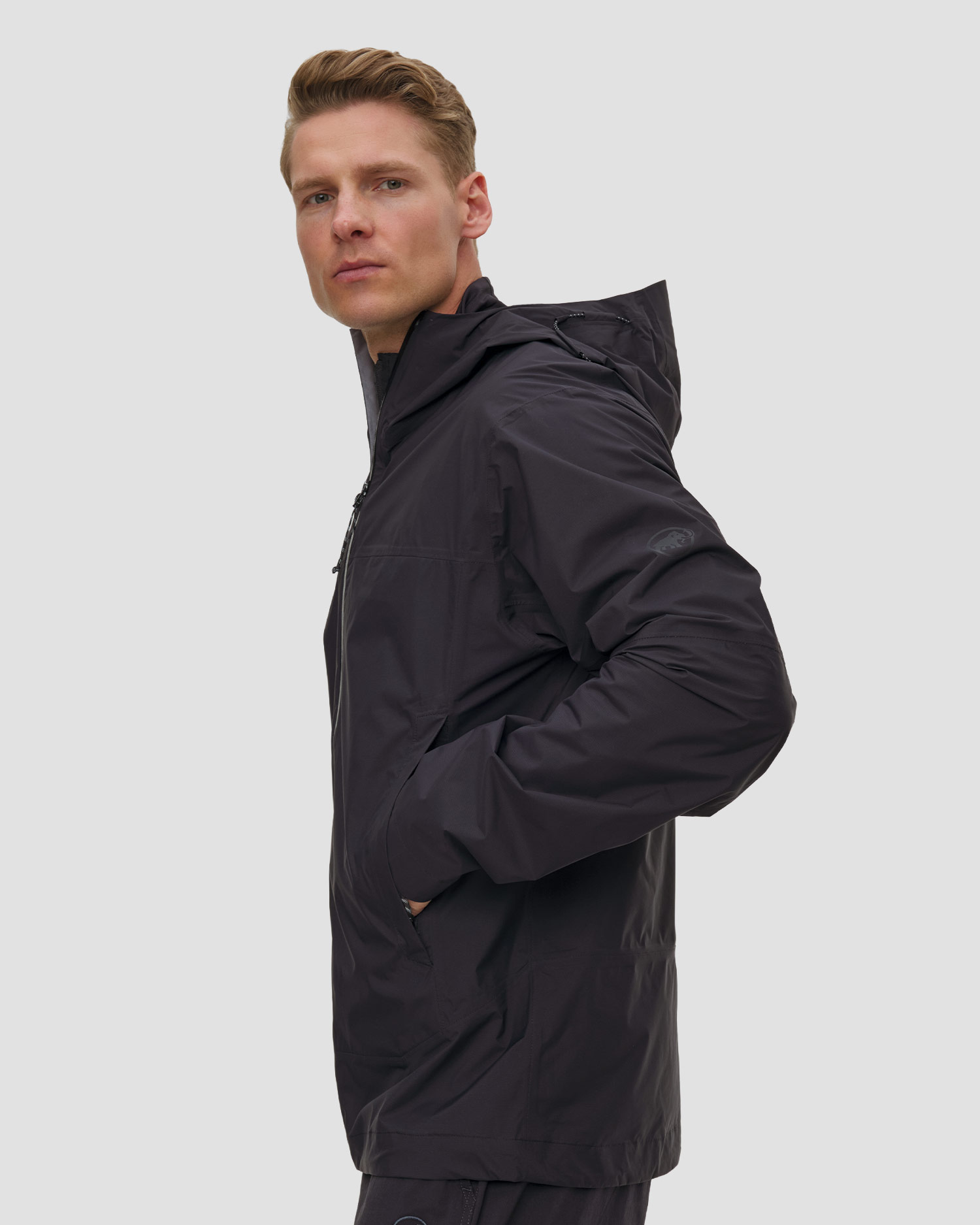 Veste hardshell noire pour hommes Mammut Ducan HS Hooded Jacket