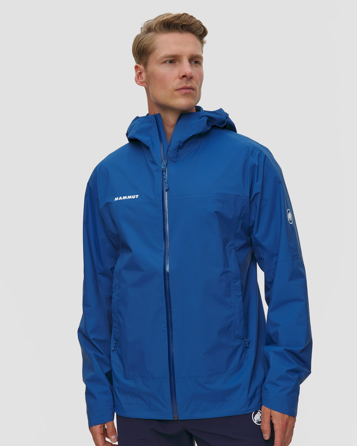 Veste hardshell bleue pour hommes Mammut Ducan HS Hooded Jacket