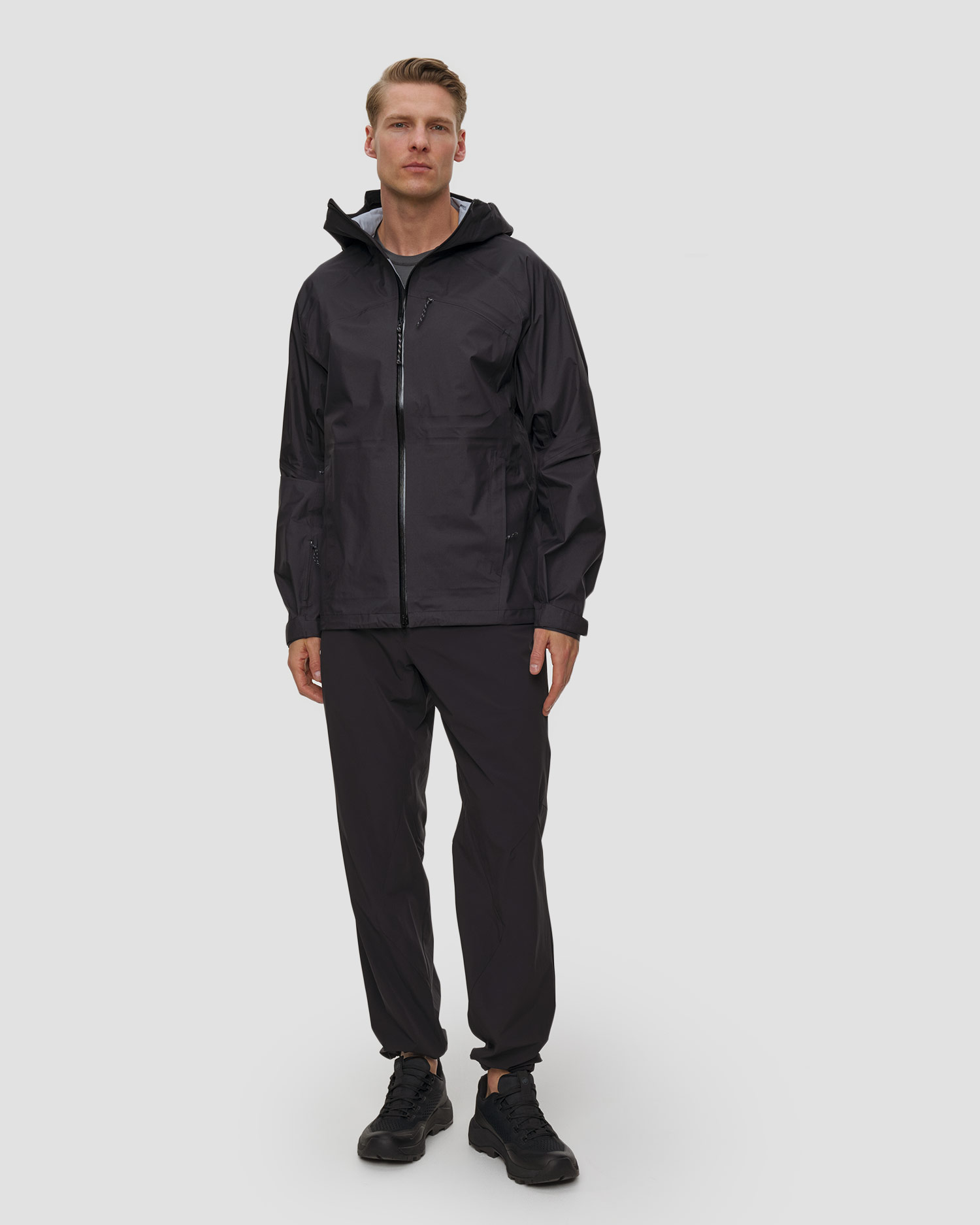 Jachetă hardshell pentru bărbați Mammut Hiking Patrol x Mammut HS Hooded Jacket neagră