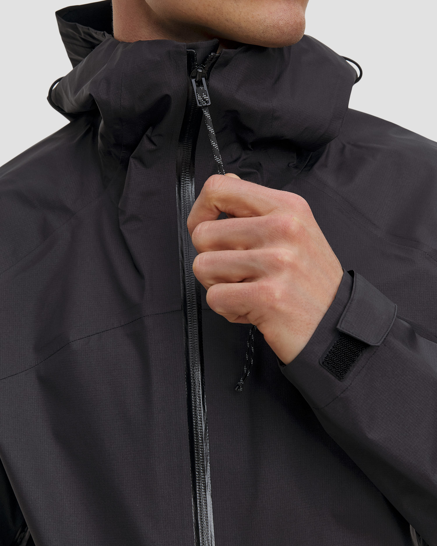 Jachetă hardshell pentru bărbați Mammut Hiking Patrol x Mammut HS Hooded Jacket neagră