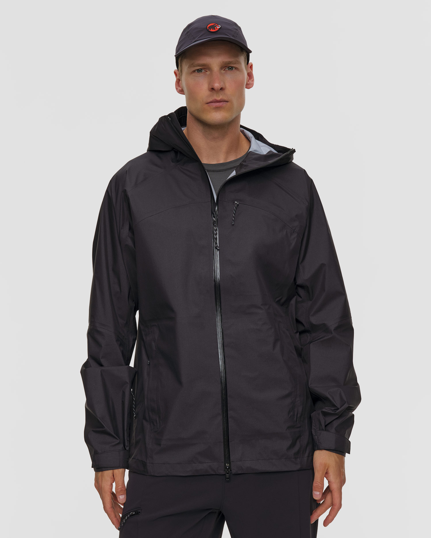 Veste hardshell noire pour hommes Mammut Hiking Patrol x Mammut HS Hooded Jacket