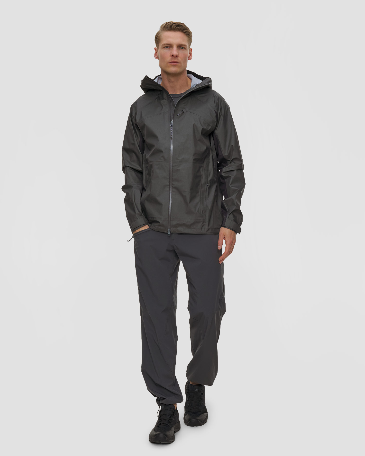 Jachetă hardshell pentru bărbați Mammut Hiking Patrol x Mammut HS Hooded Jacket gri