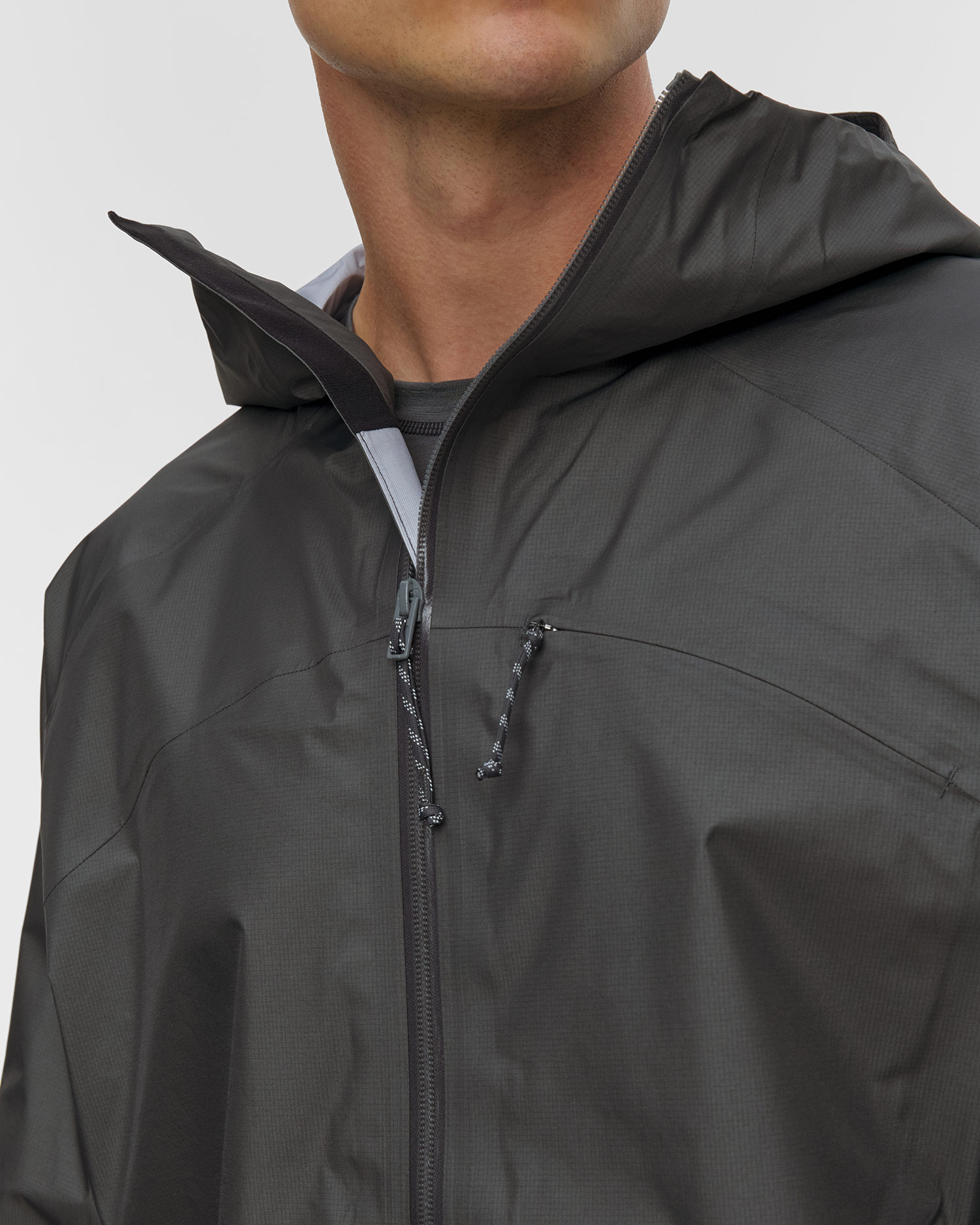 Veste hardshell grise pour hommes Mammut Hiking Patrol x Mammut HS Hooded Jacket