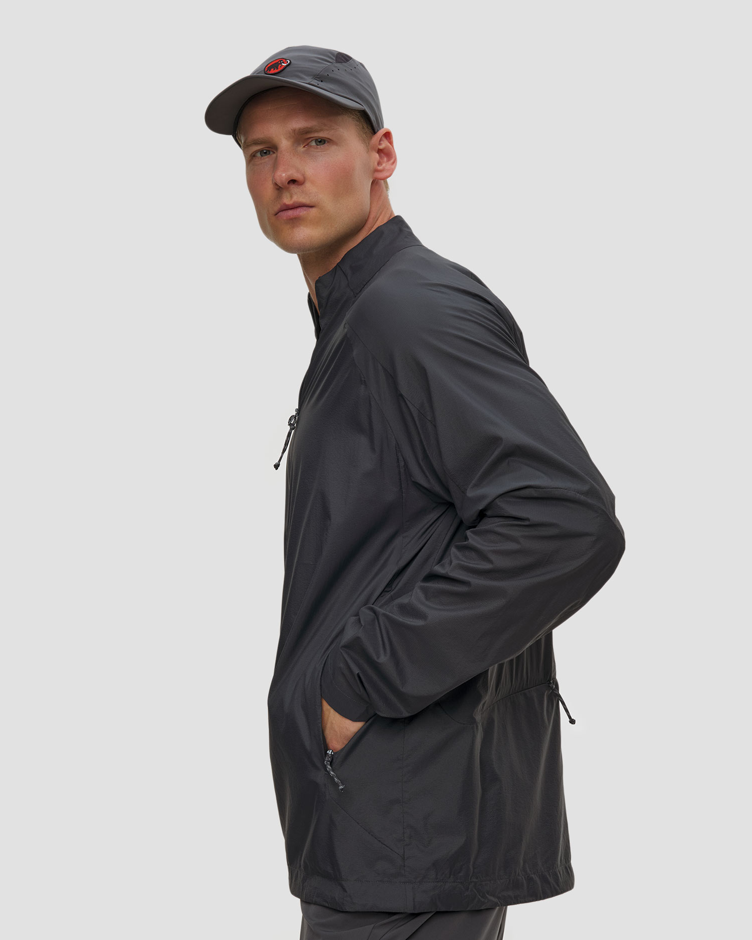 Veste coupe-vent gris foncé pour hommes Mammut Hiking Patrol x Mammut WB Jacket
