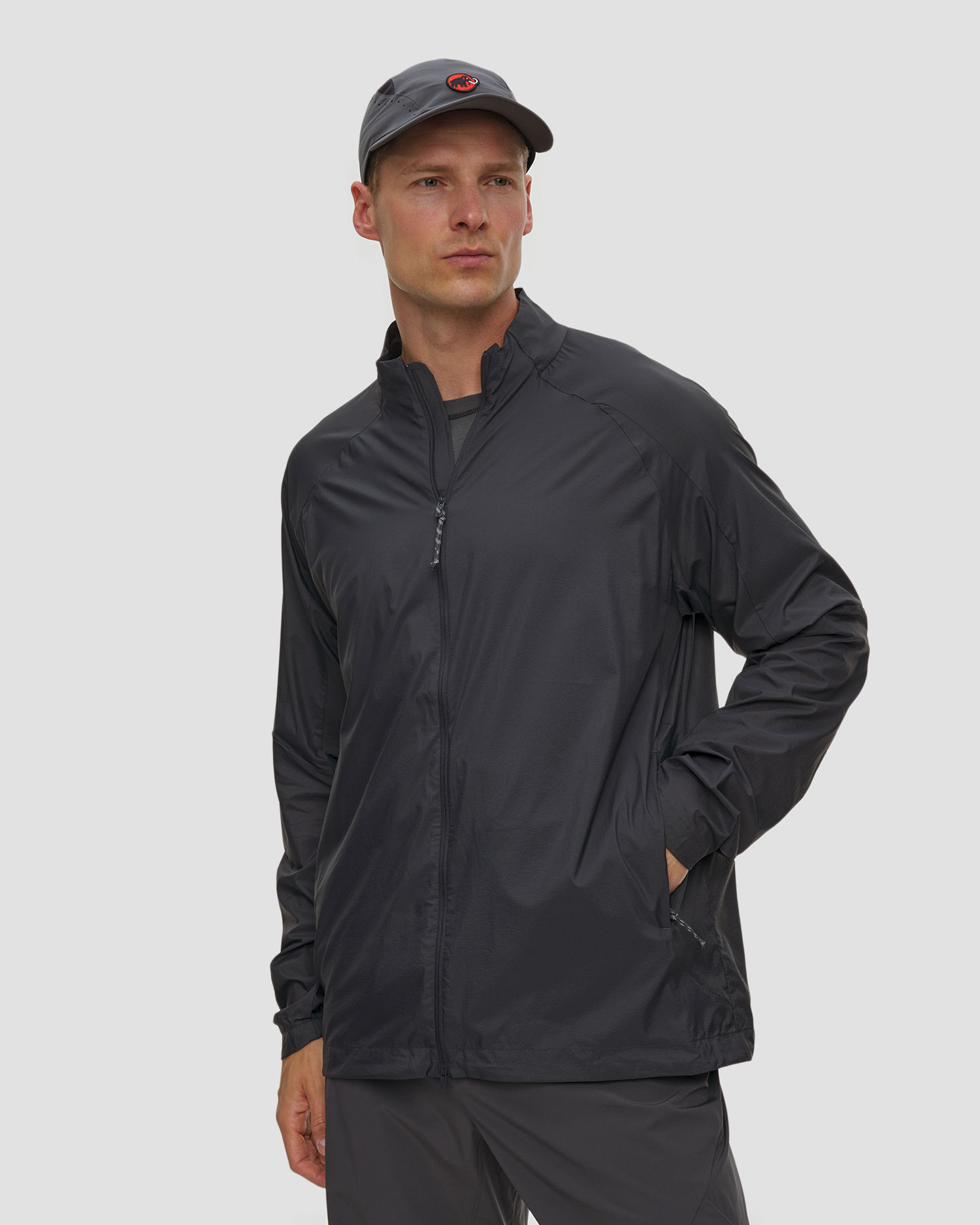 Veste coupe-vent gris foncé pour hommes Mammut Hiking Patrol x Mammut WB Jacket
