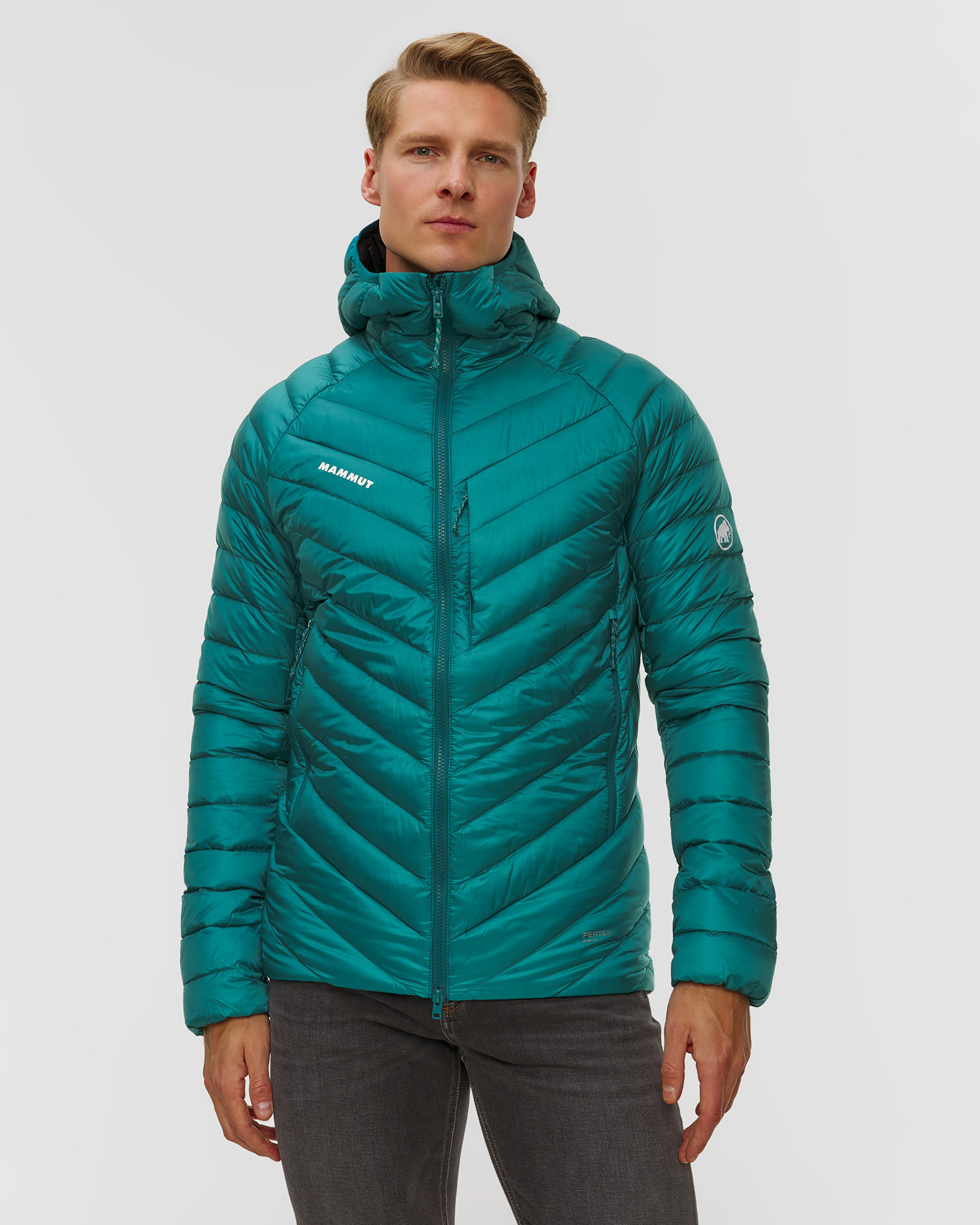 Kurtka puchowa męska Mammut Broad Peak IN Hooded Jacket Men turkusowa