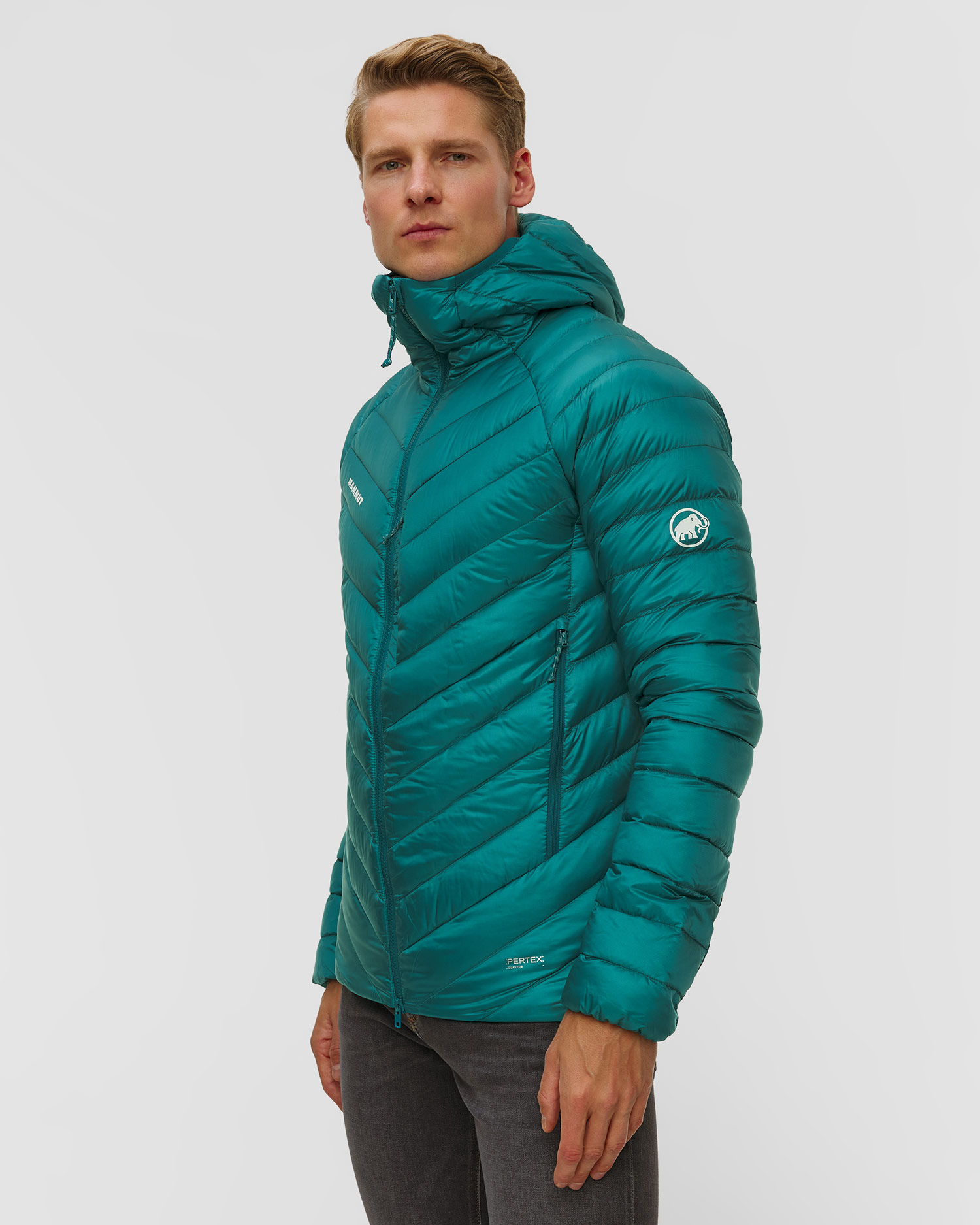 Kurtka puchowa męska Mammut Broad Peak IN Hooded Jacket Men turkusowa