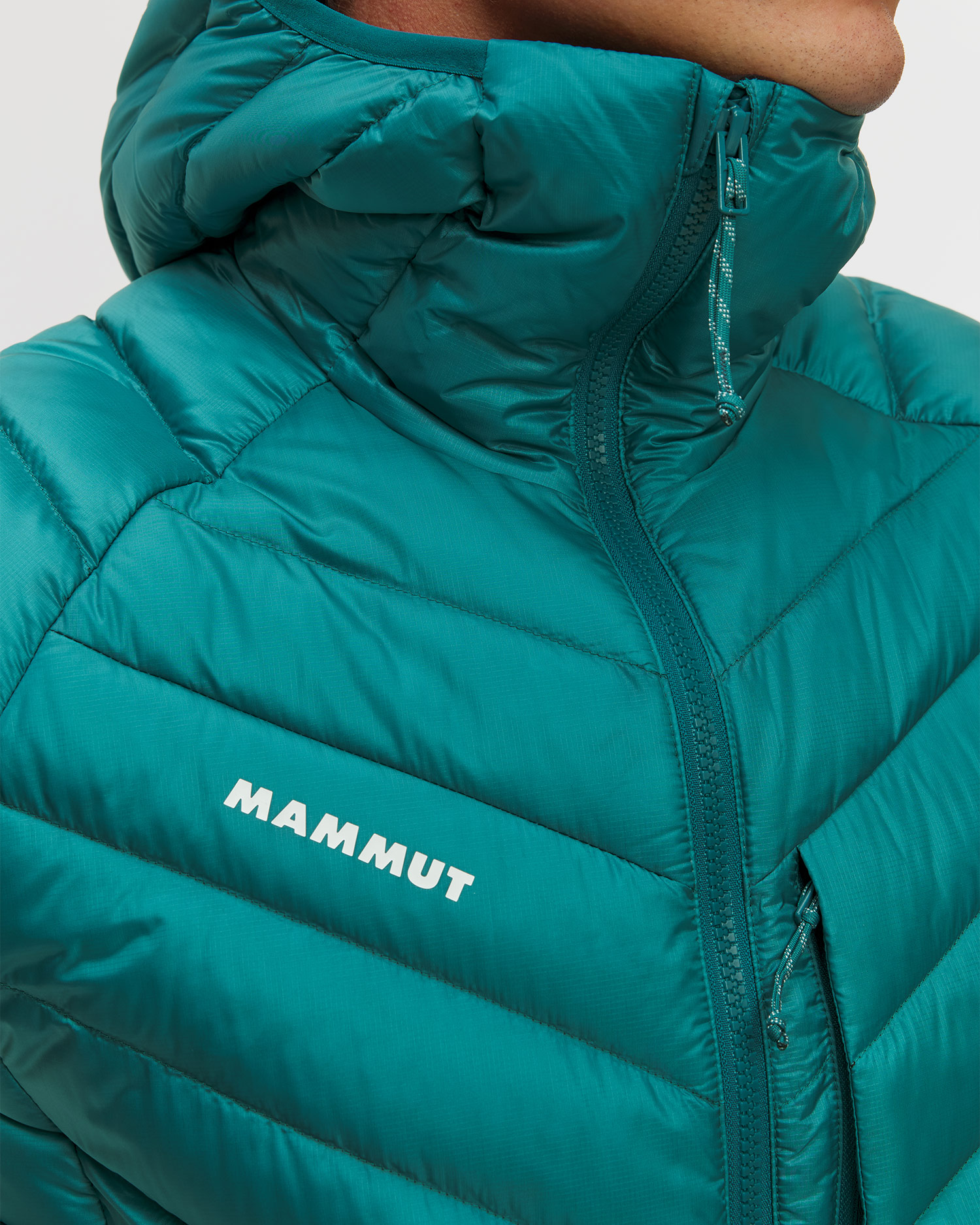 Kurtka puchowa męska Mammut Broad Peak IN Hooded Jacket Men turkusowa