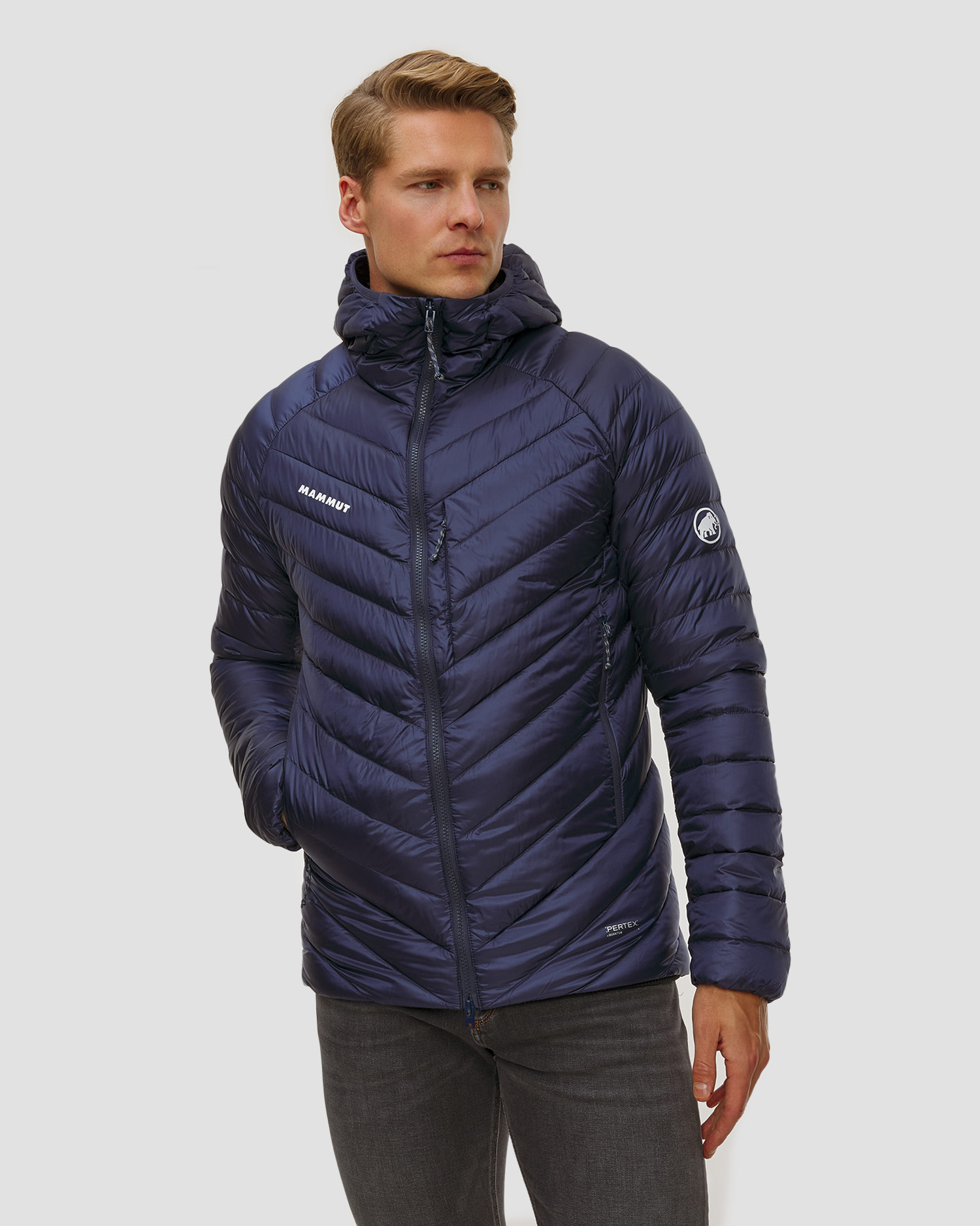 Kurtka puchowa męska Mammut Broad Peak IN Hooded Jacket Men granatowa