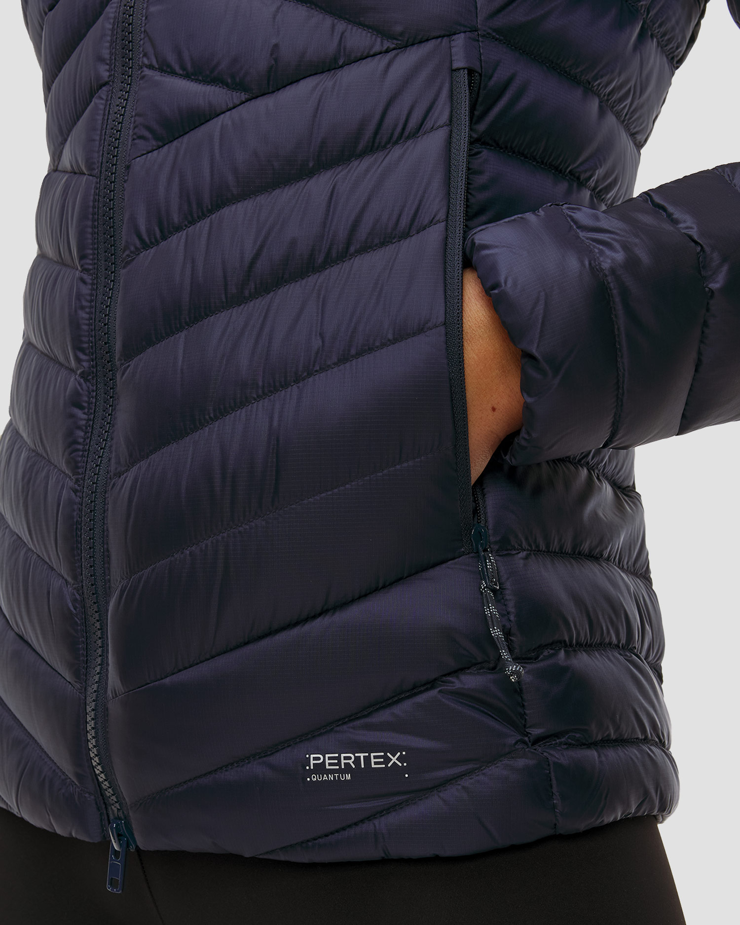 Doudoune bleu marine pour femmes Mammut Broad Peak IN Hooded Jacket Women