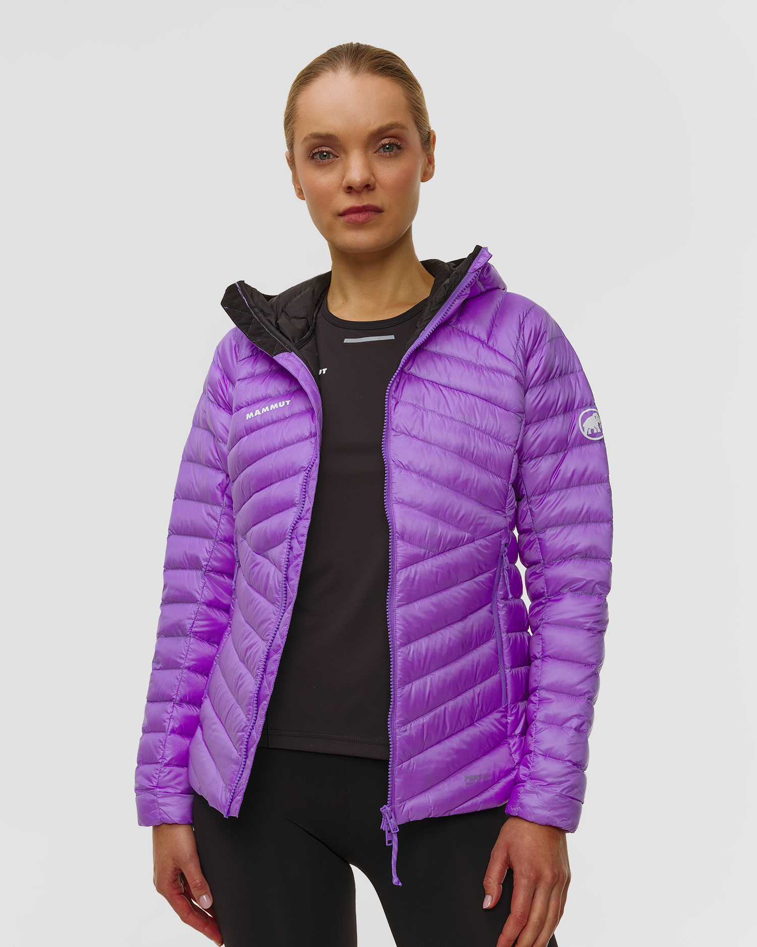 Doudoune violette pour femmes Mammut Broad Peak IN Hooded Jacket Women