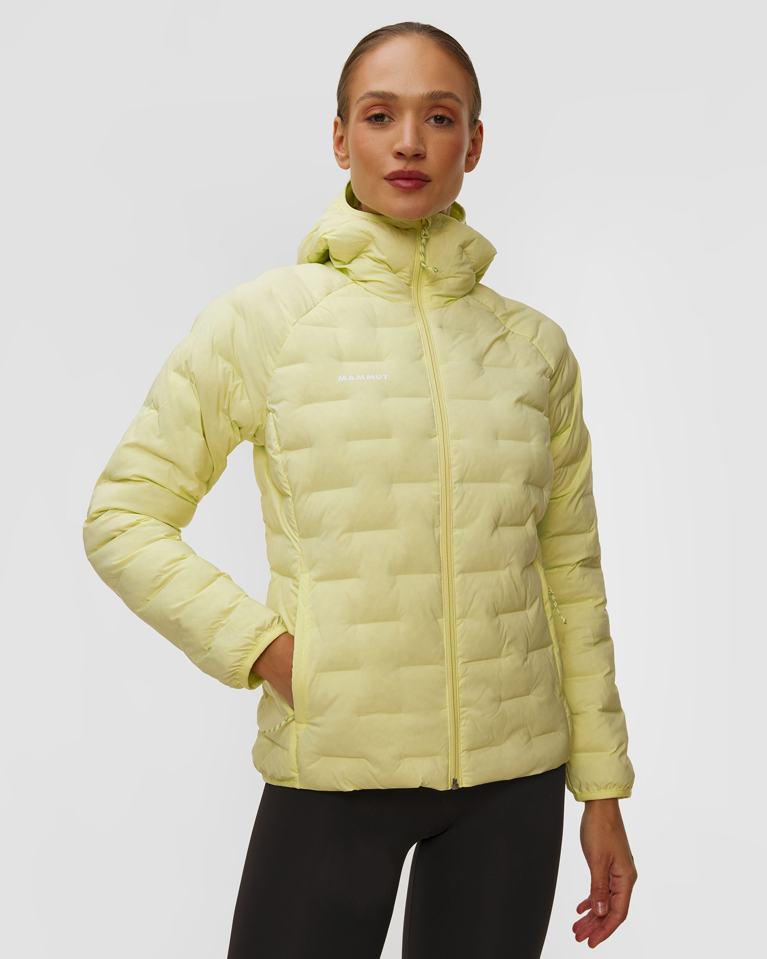 Pánská zateplená bunda Mammut Sender IN Hooded Jacket Women ve žluté barvě