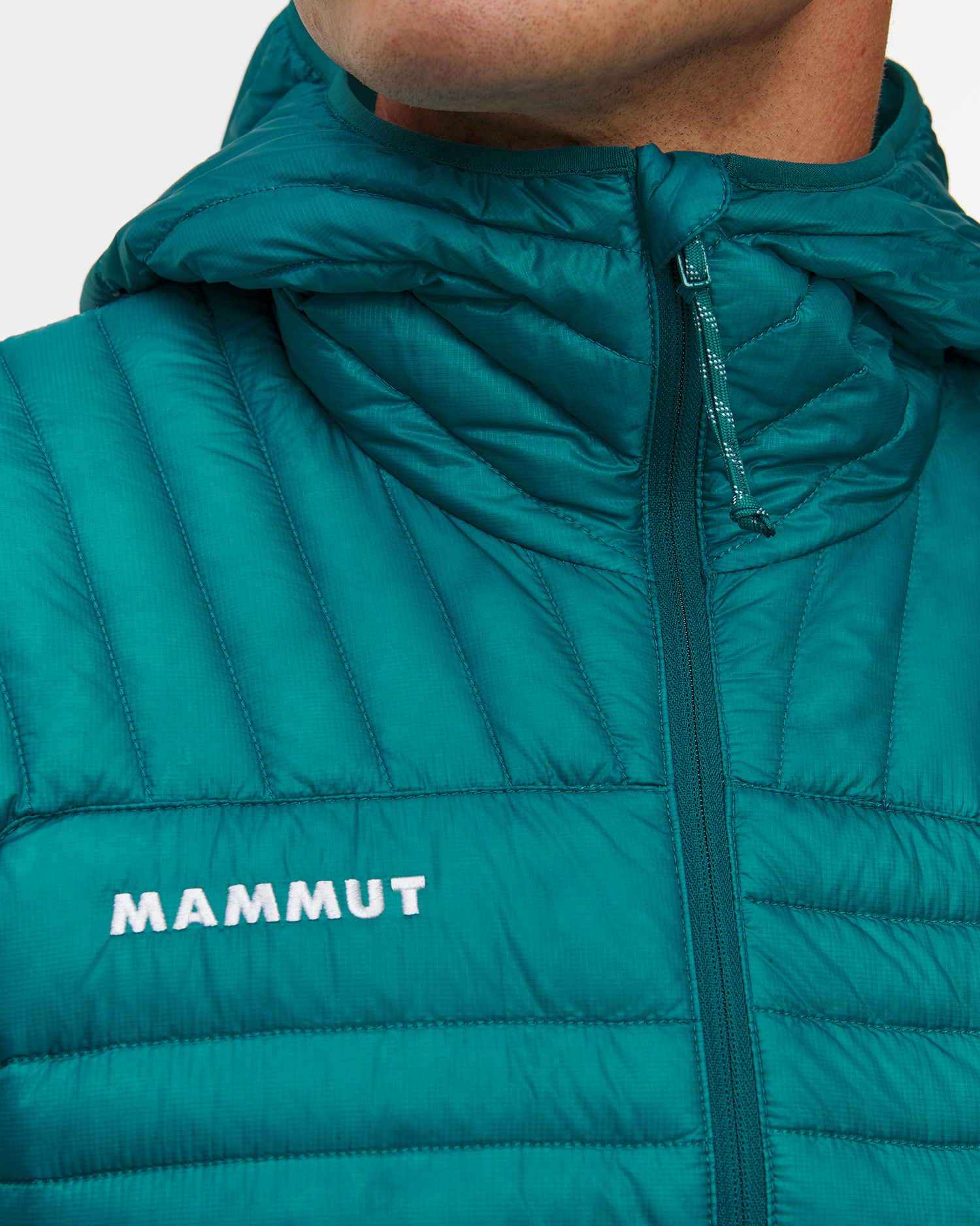 Doudoune bleue pour hommes Mammut Broad Peak Light IN Hooded Jacket Men