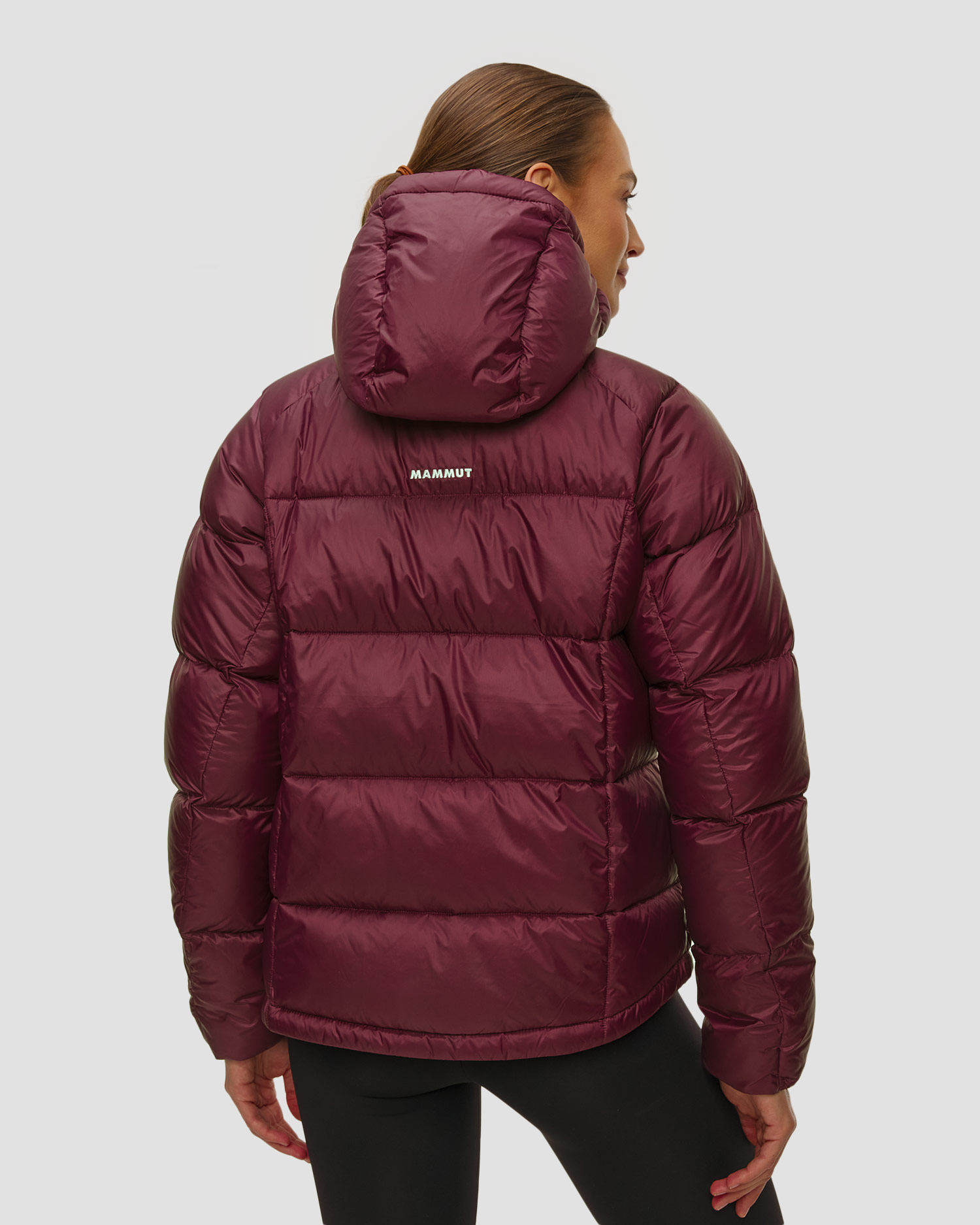 Dámská péřová bunda Mammut Glacier Glow IN Hooded Jacket Women v bordó barevném odstínu