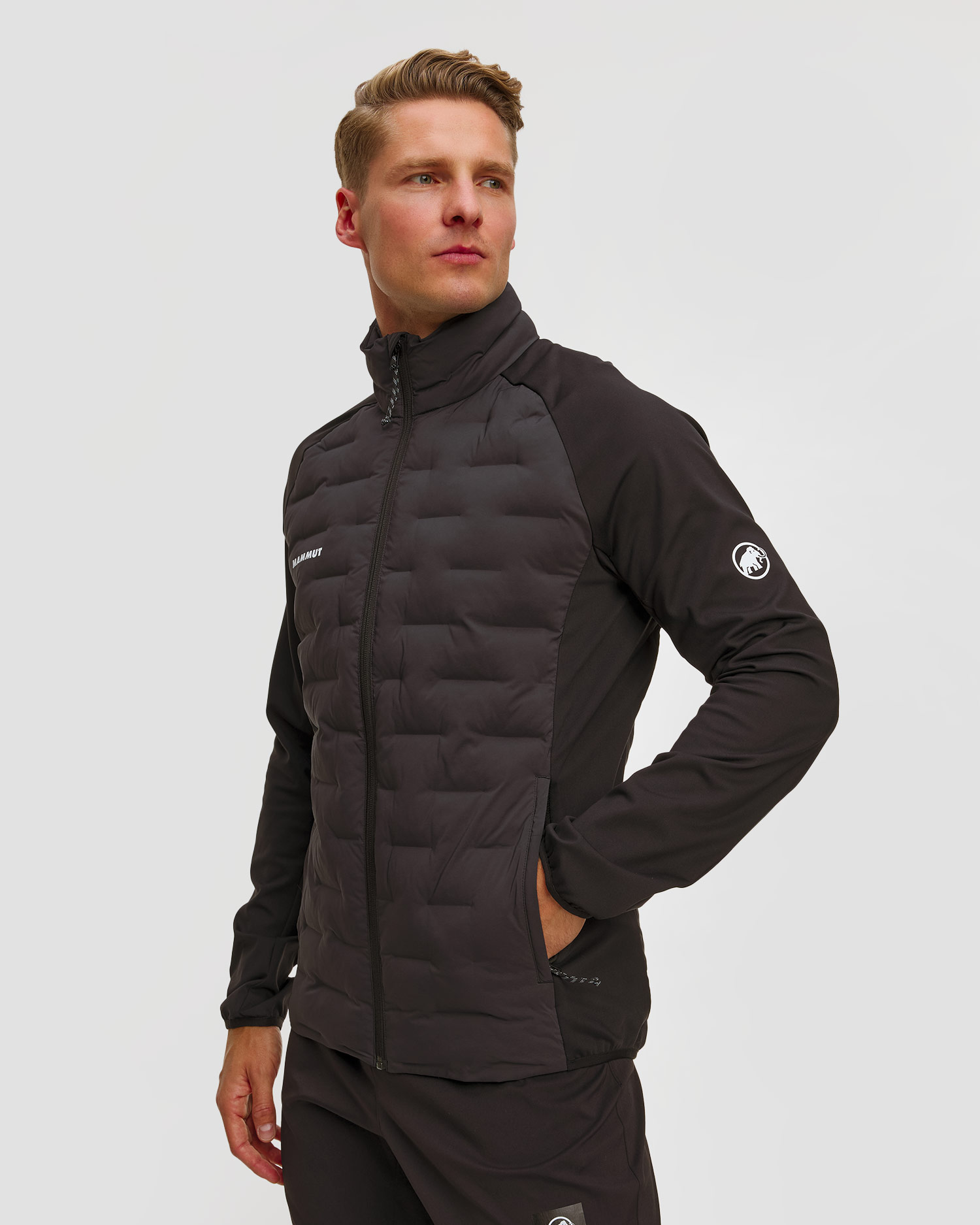 Veste hybride noire pour hommes Mammut Sender IN Hybrid Jacket Men