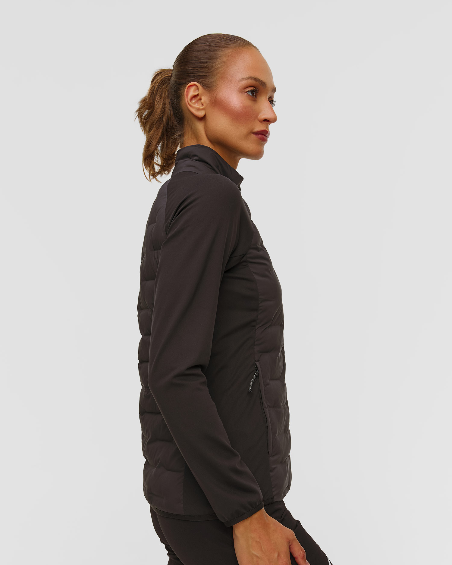 Veste hybride noire pour femmes Mammut Sender In Hybrid Jacket Women